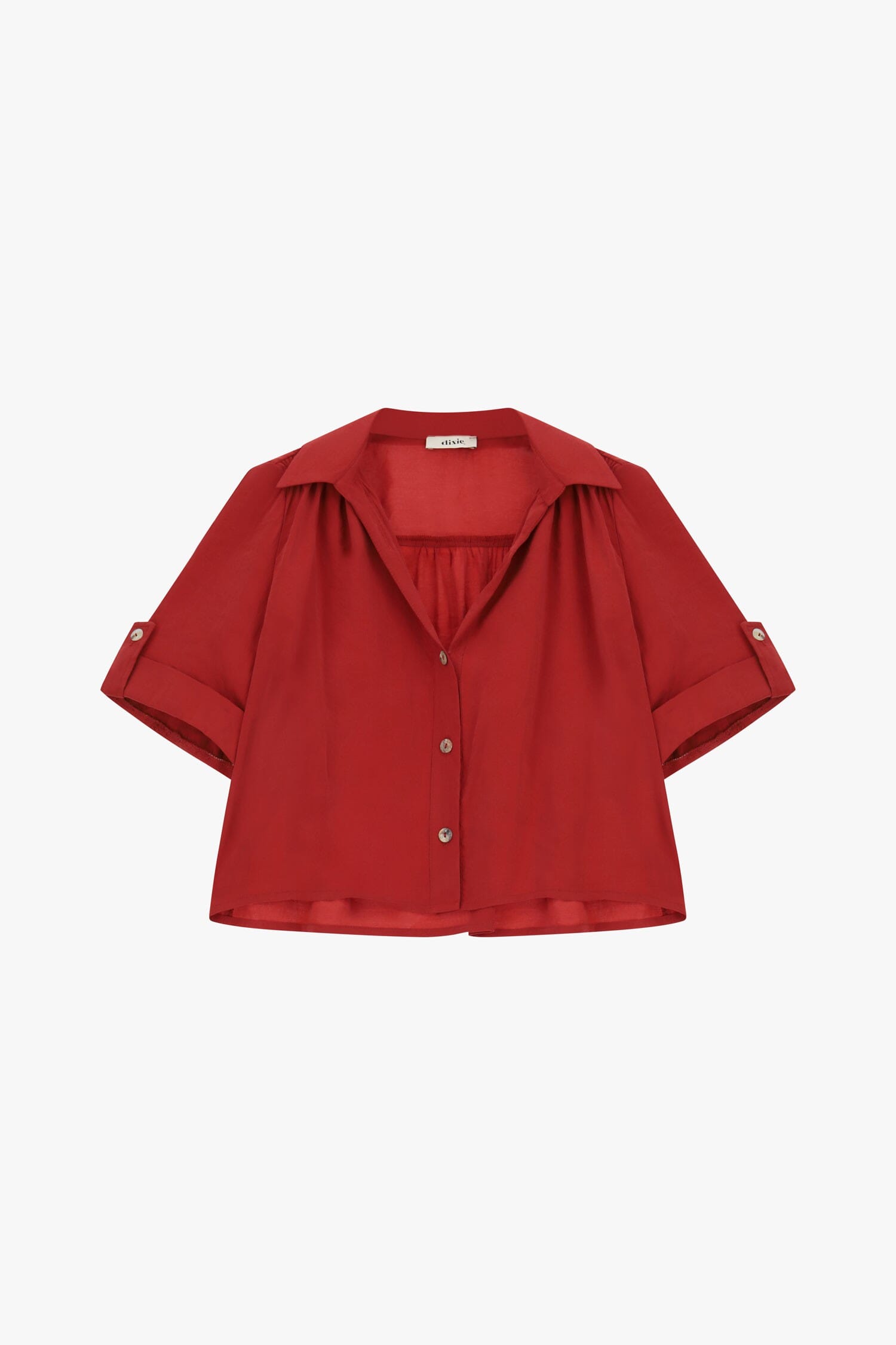 Camicia Corta Con Maniche Ampie E Bottoni Dixie