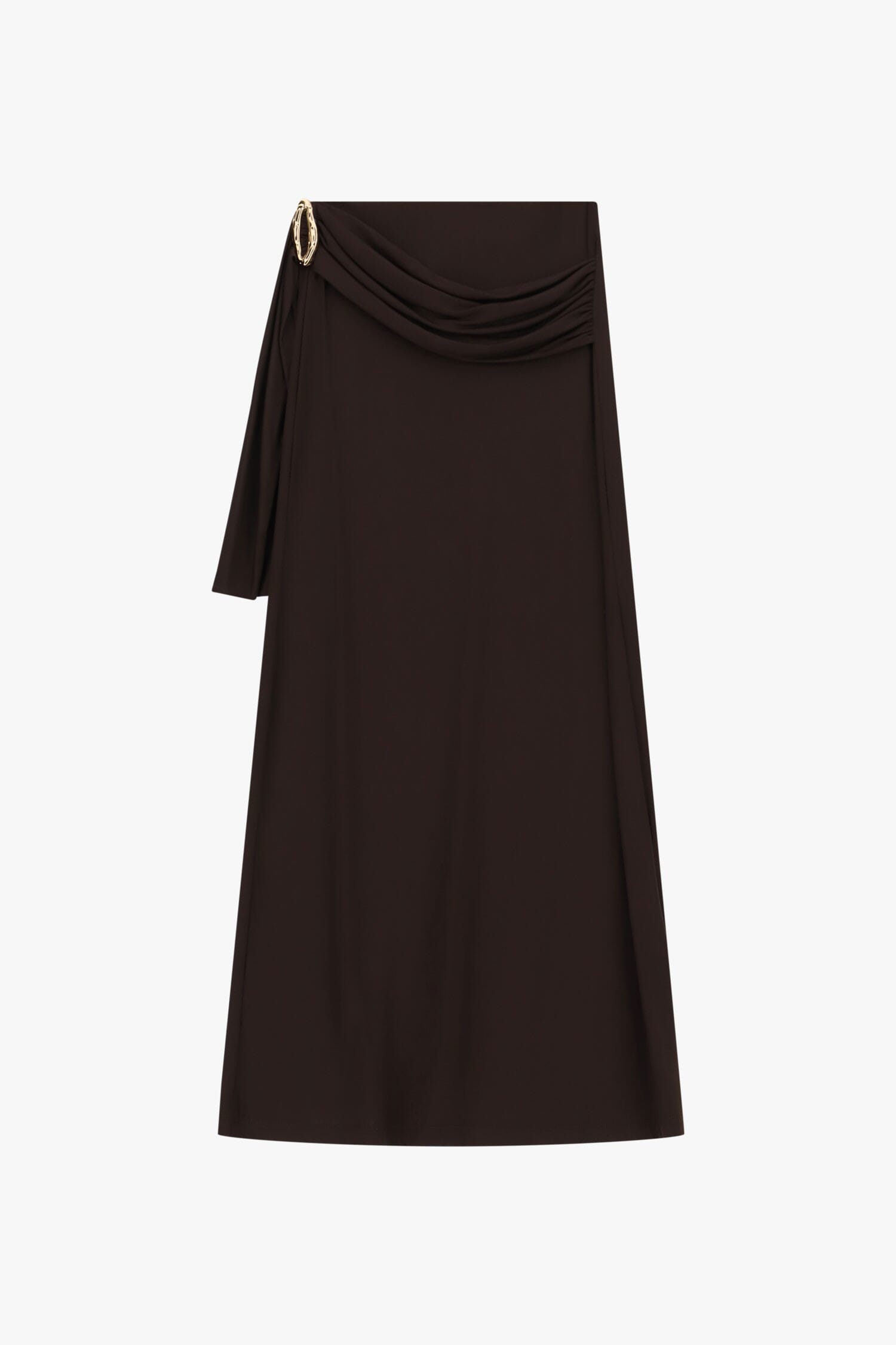 Jupe midi drapée et ornée d'un bijou Dixie