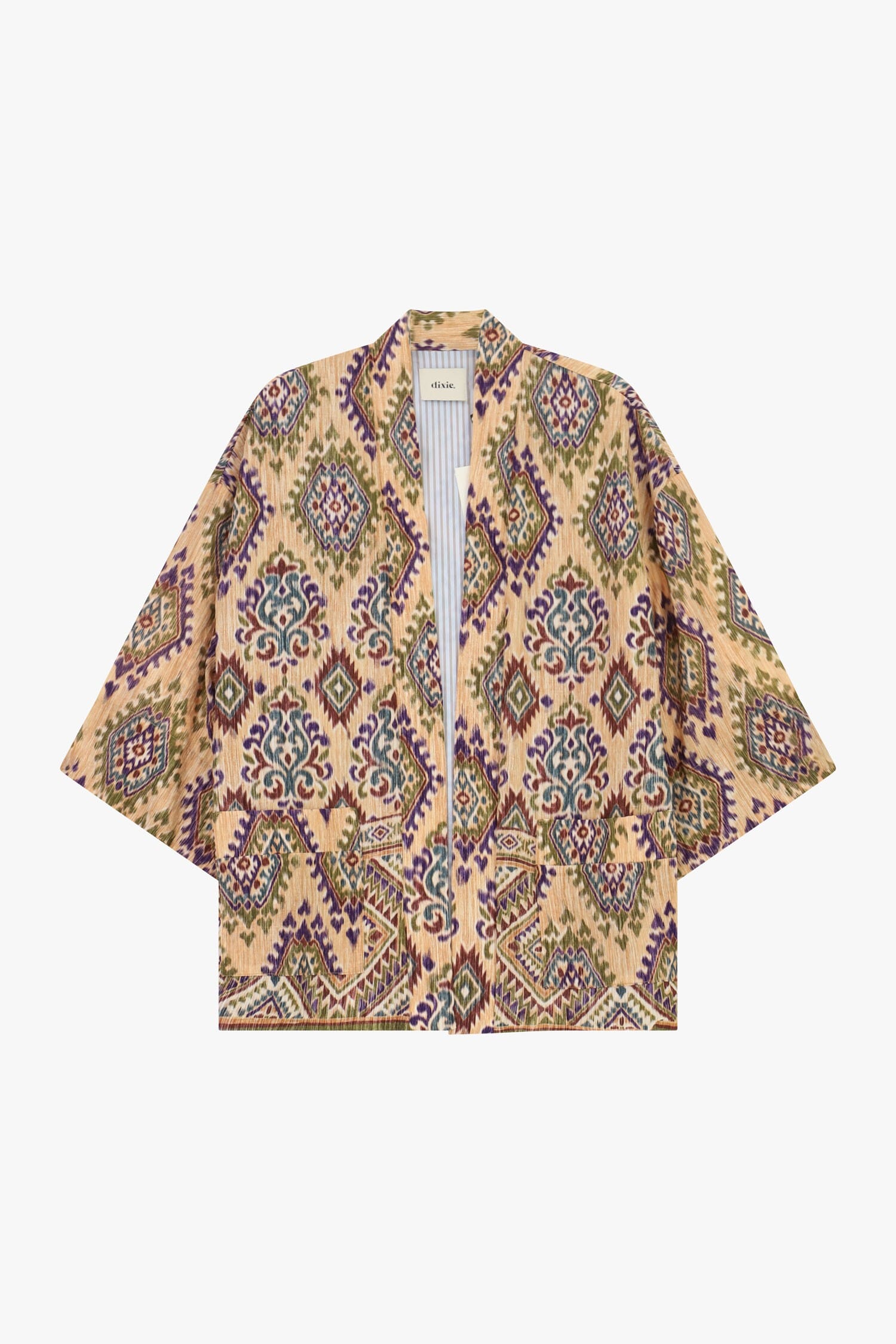 Cappotto Duster Fantasia Geometrica Manica Ampia Dixie
