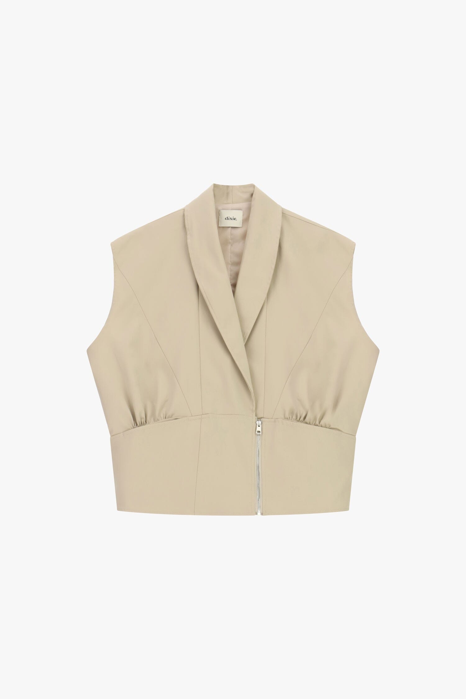 Sleeveless Jacket Con Collo Rever E Zip Frontale Dixie