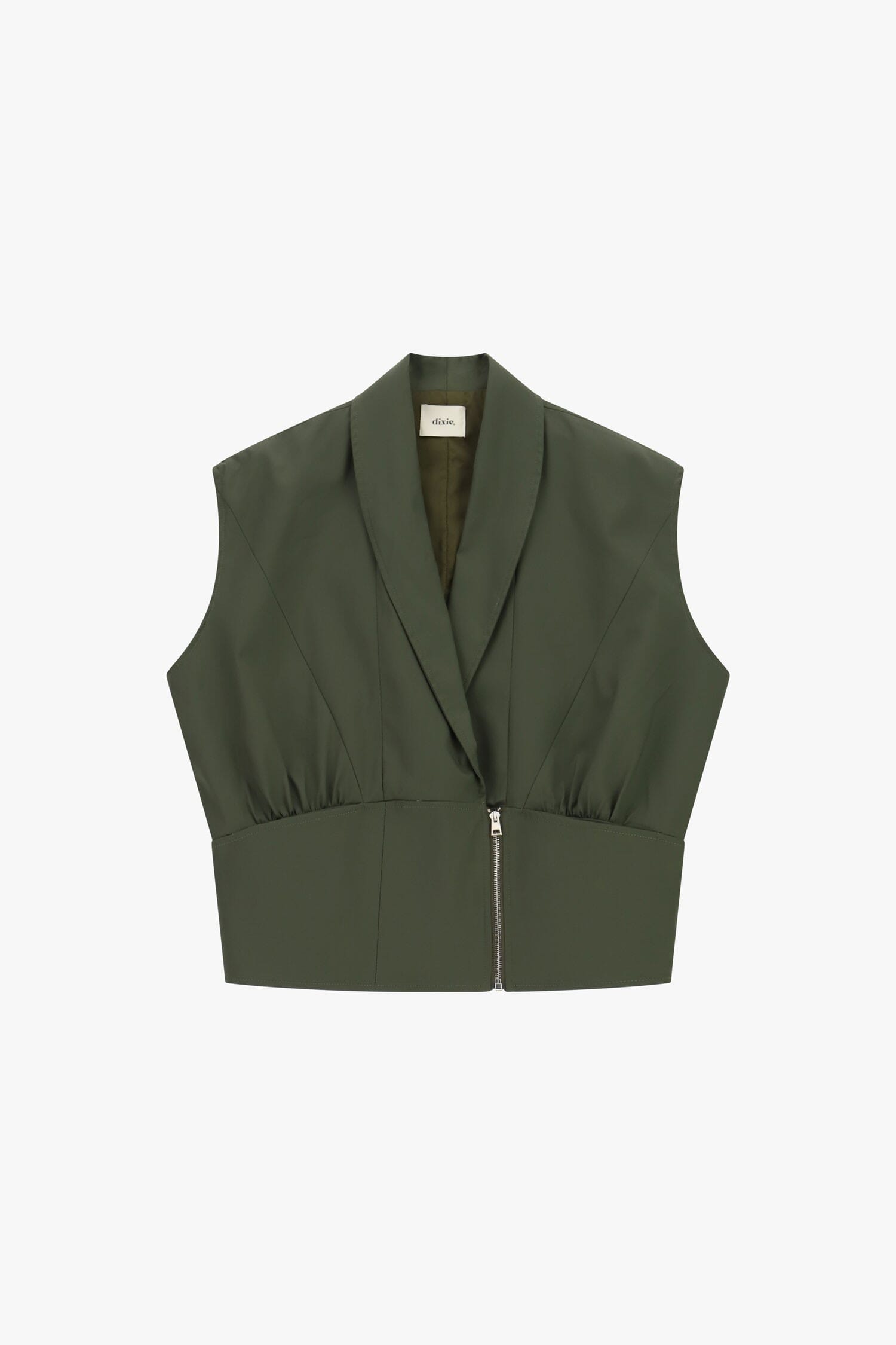 Sleeveless Jacket Con Collo Rever E Zip Frontale Dixie