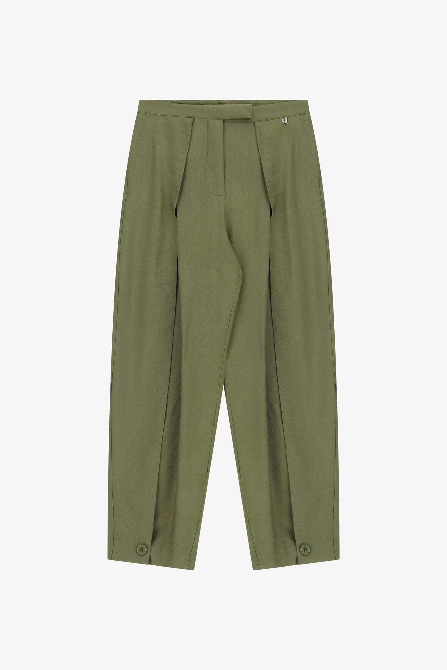 Trousers Palazzo Con Pince E Bottoni Sul Fondo Dixie