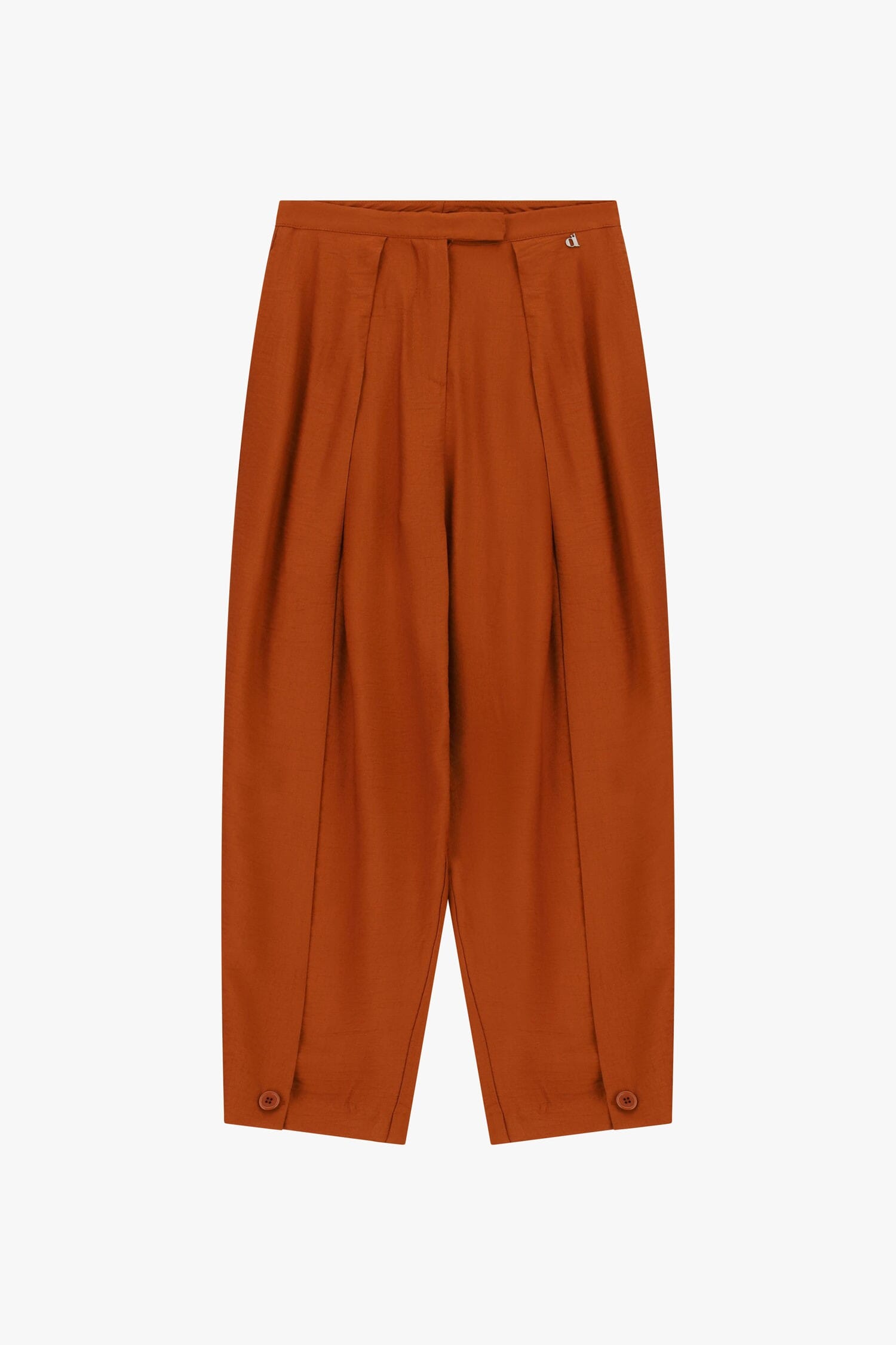 Trousers Palazzo Con Pince E Bottoni Sul Fondo Dixie