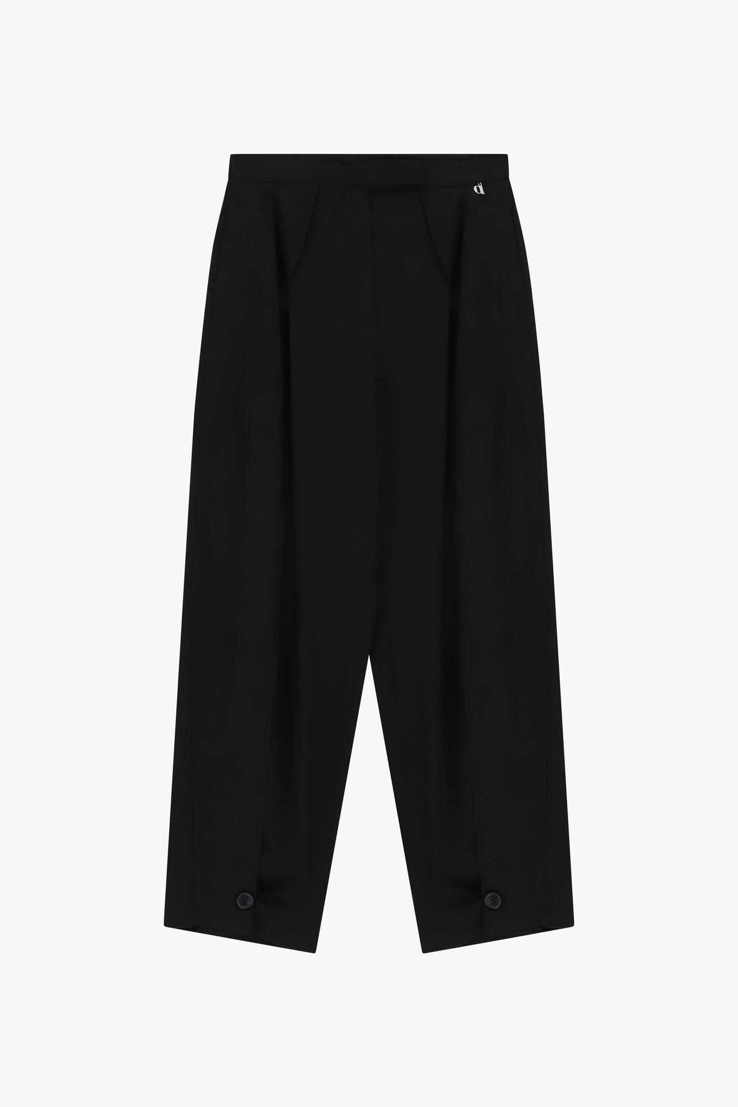 Pantaloni Palazzo Con Pince E Chiusura A Bottoni Dixie