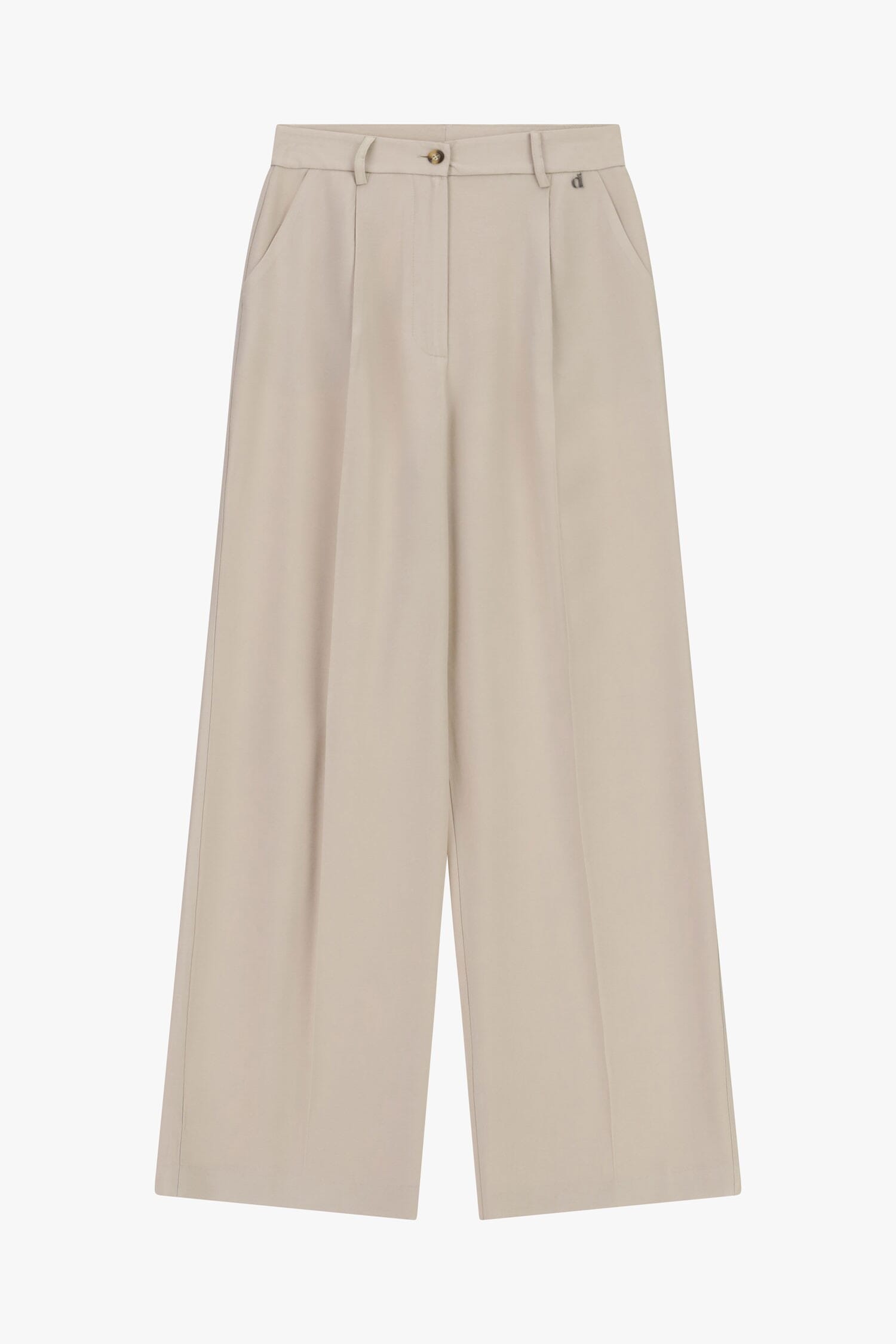 Pantaloni Palazzo A Gamba Ampia Con Pinces Dixie