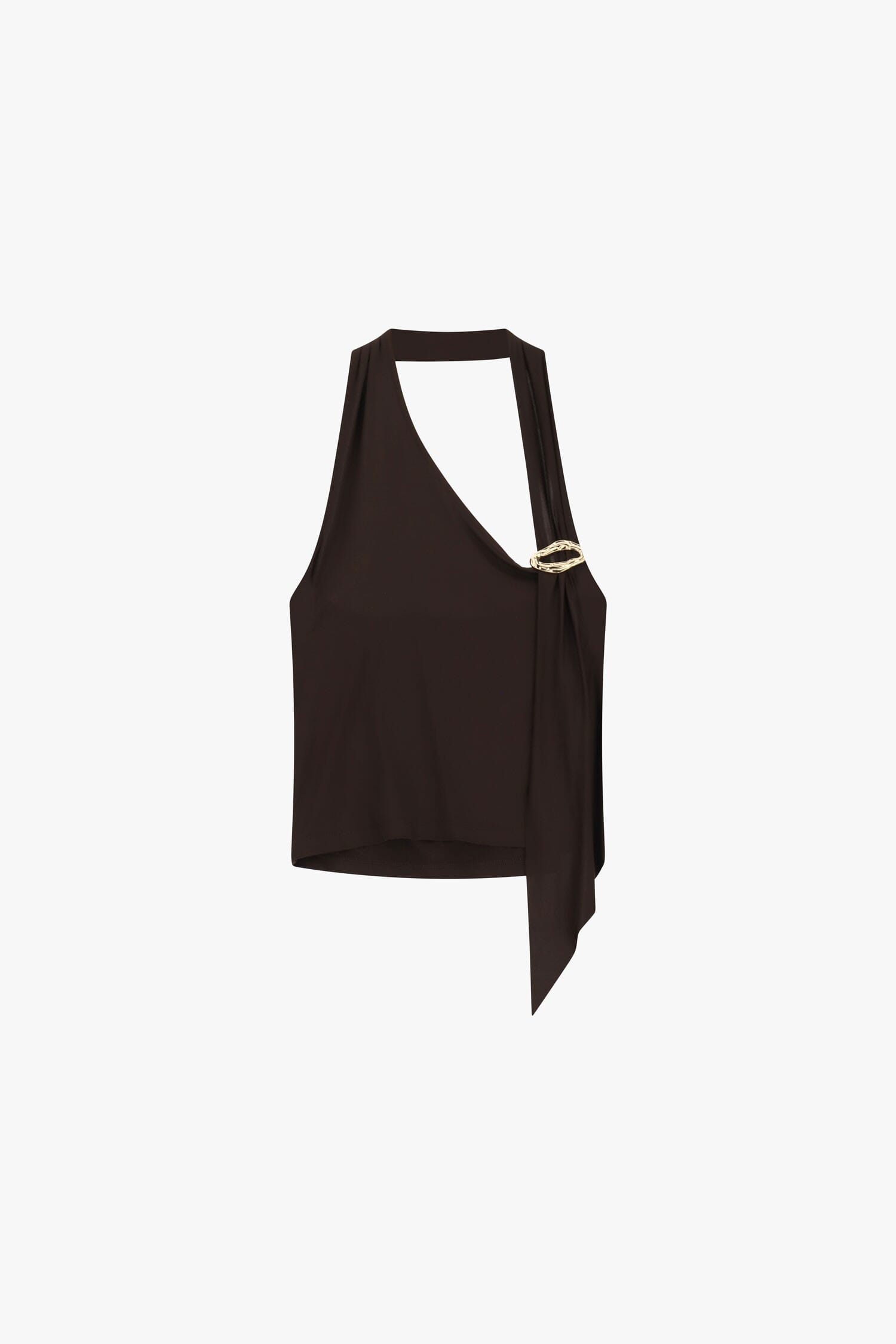 Top Asimmetrico Con Dettaglio A Spilla Dorata Dixie