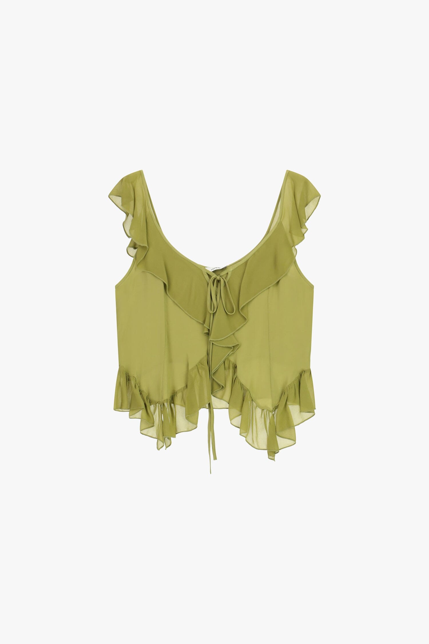 Top Con Balze E Scollo Ampio Annodato Dixie