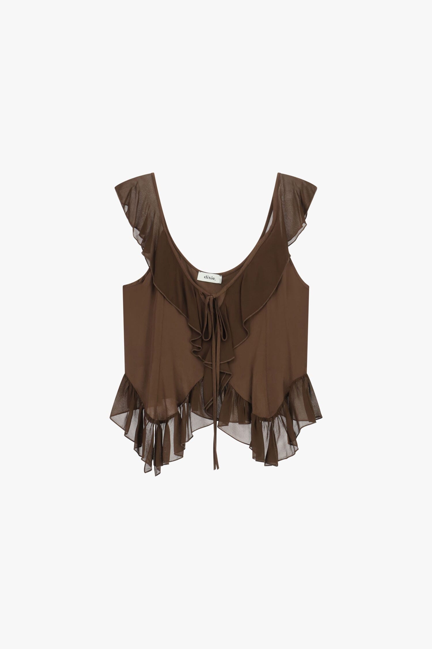 Top Con Balze E Scollo Ampio Annodato Dixie