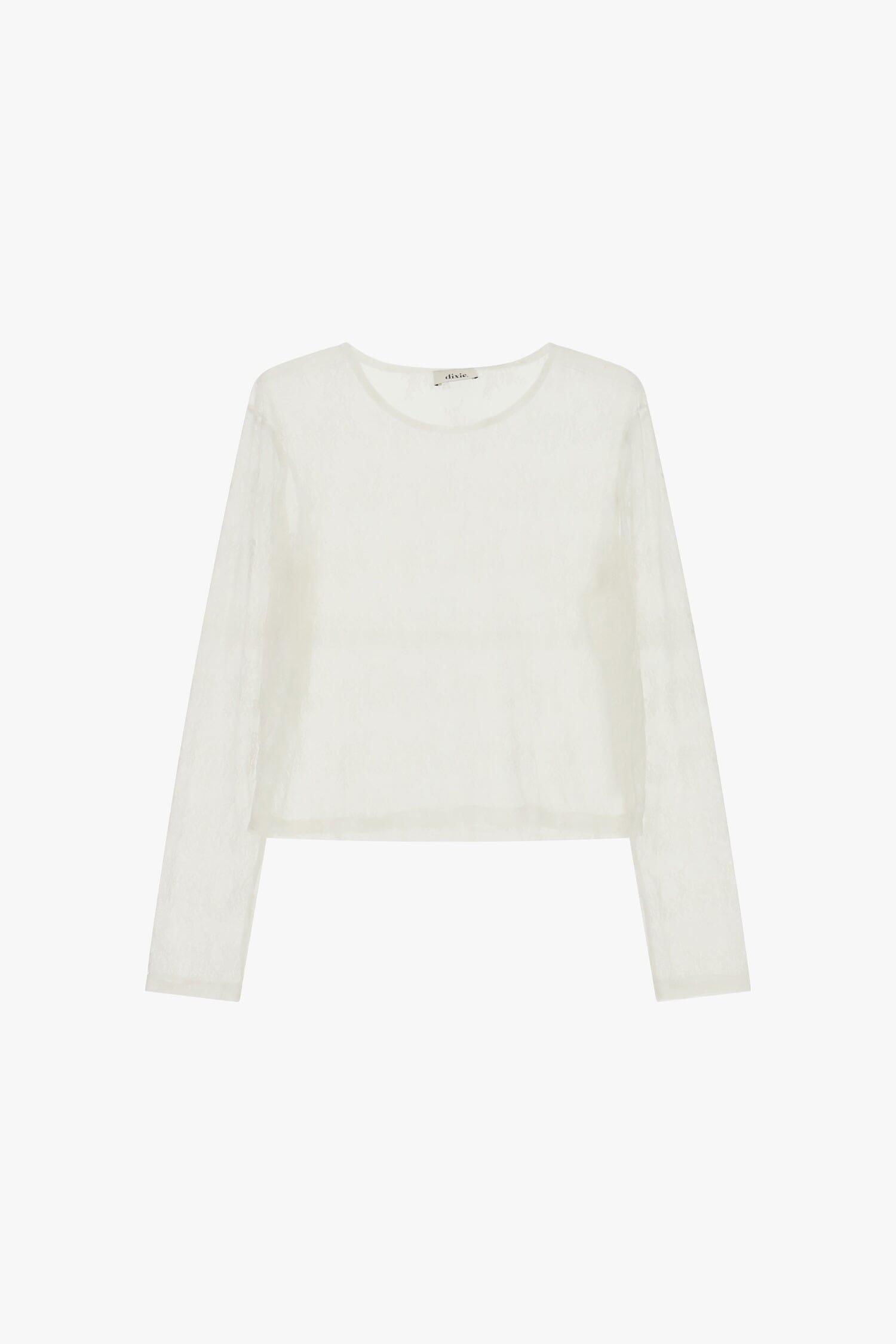 Top Trasparente A Maniche Lunghe Con Ricamo Floreale Dixie