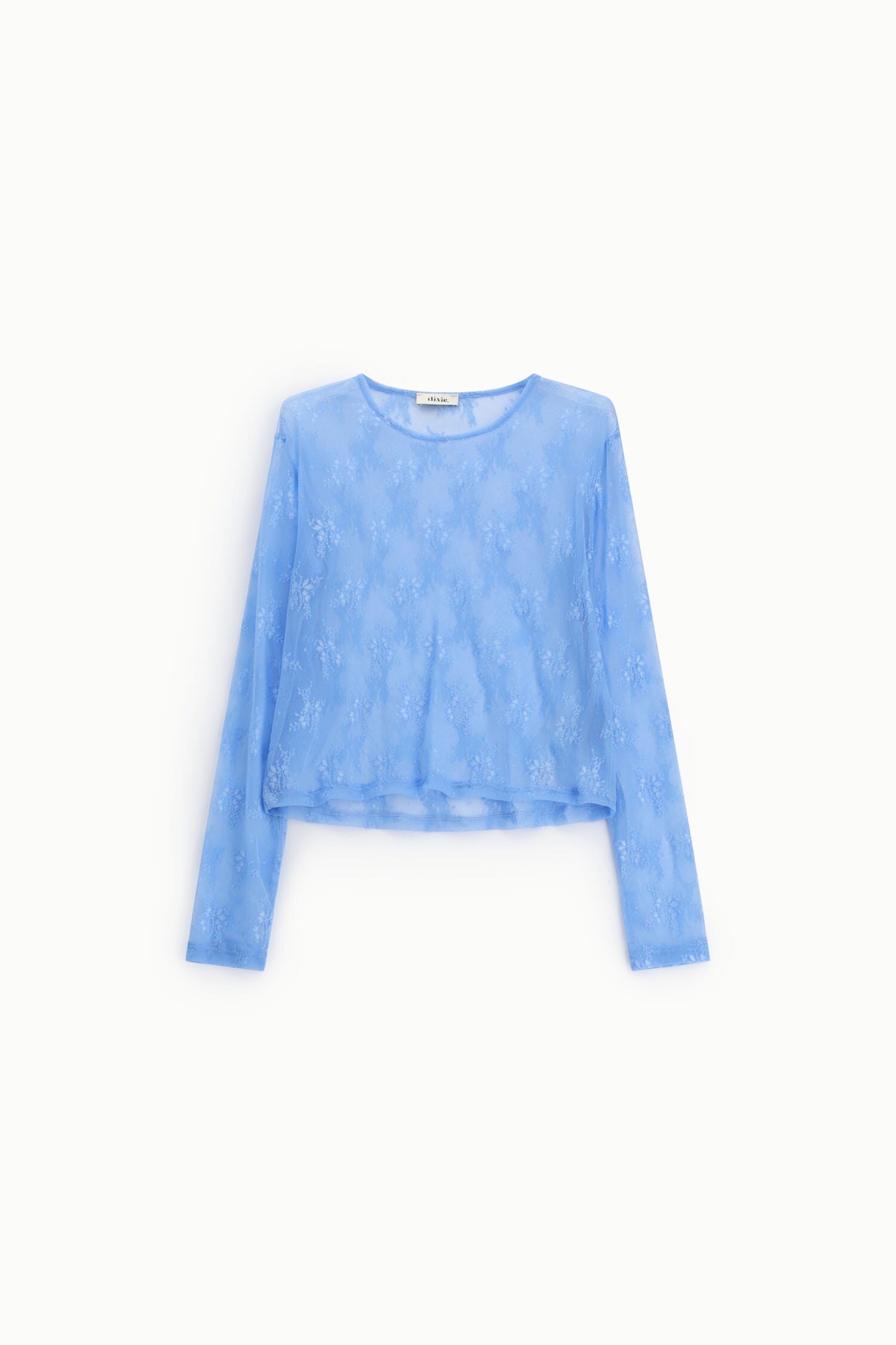 Top Trasparente A Maniche Lunghe Con Ricamo Floreale Dixie