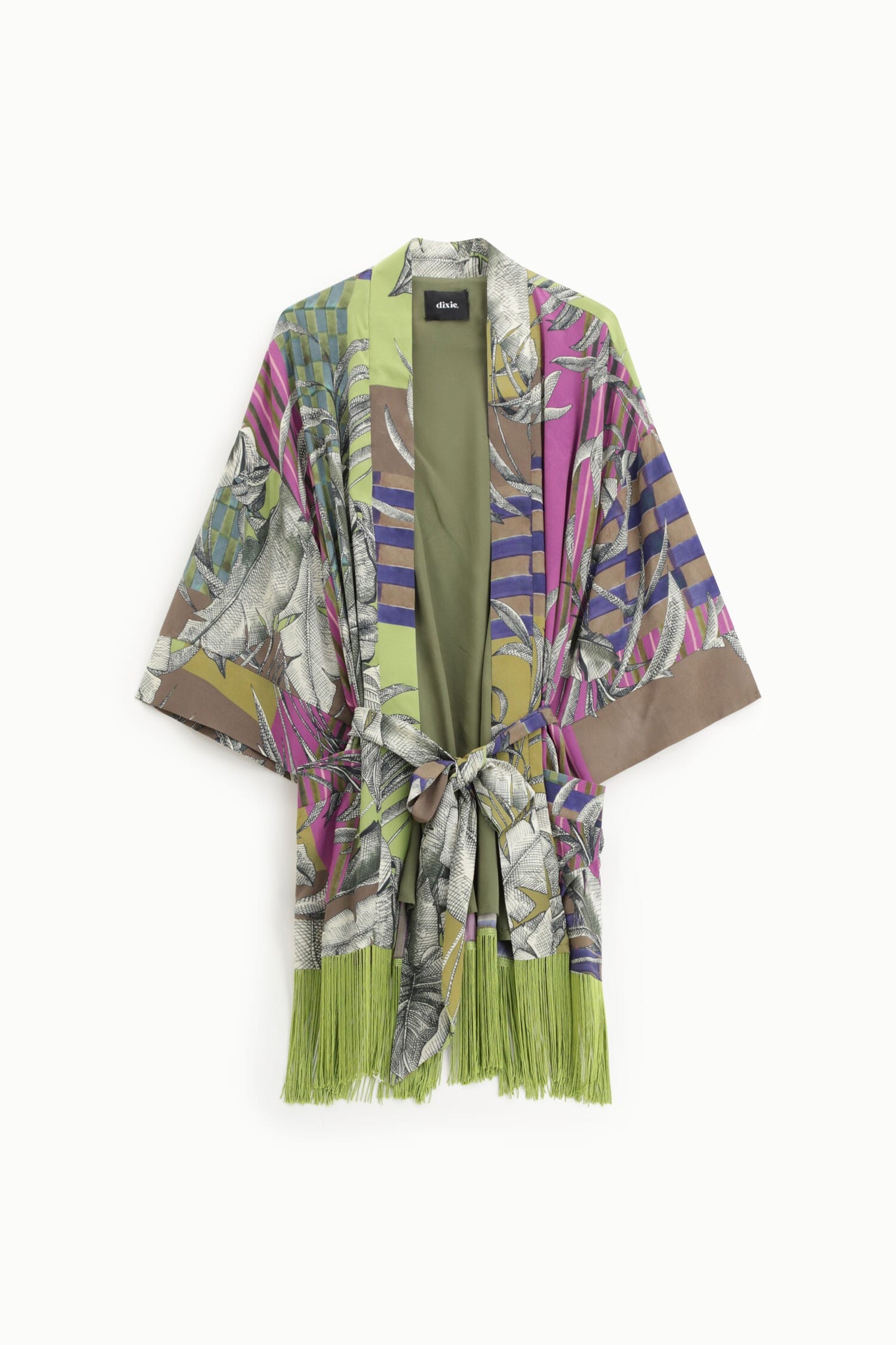 Blazer With Fringes And Dixie Graphic Pattern