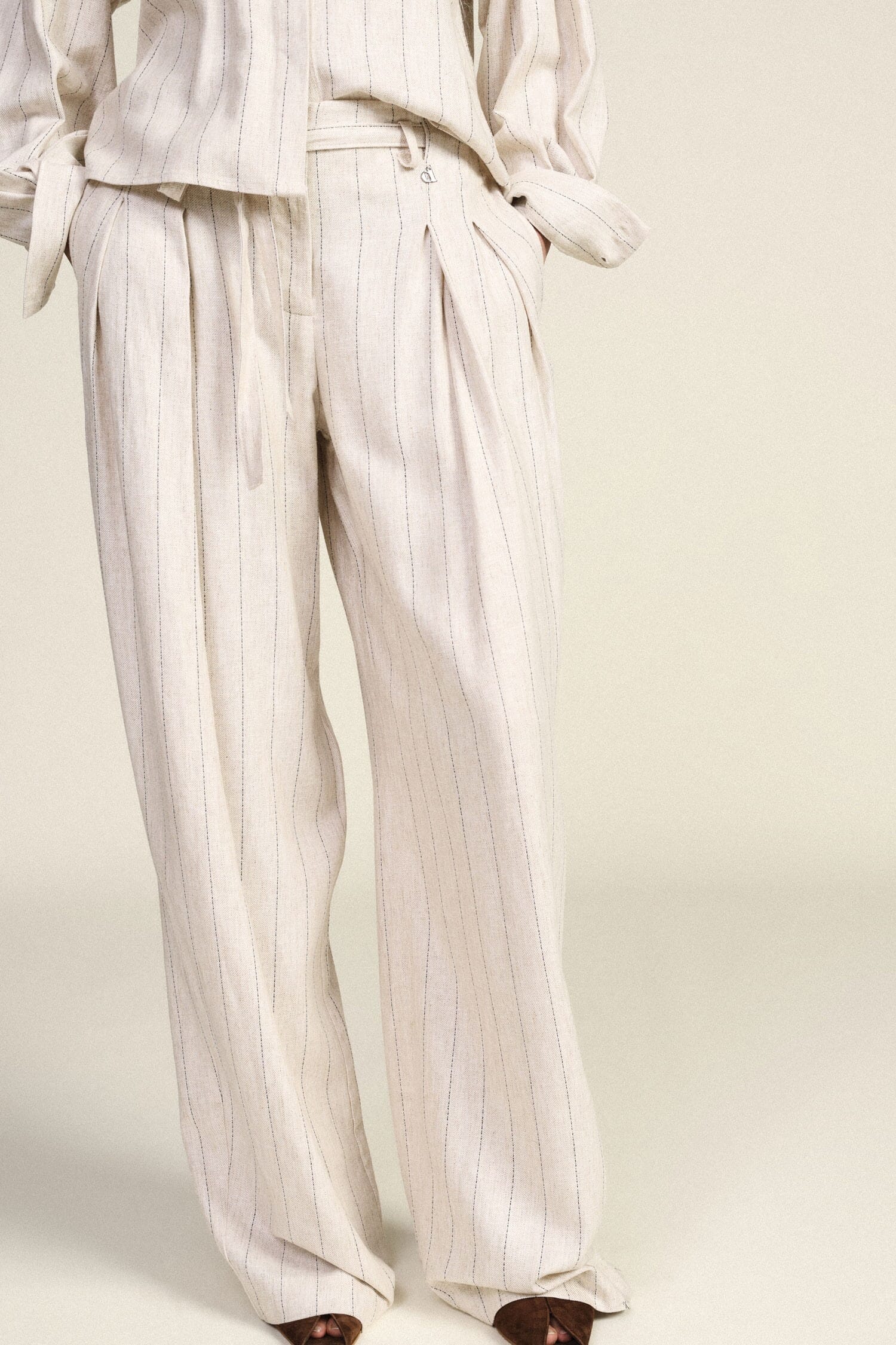 Striped Palace Trousers With Knotted Belt Dixie