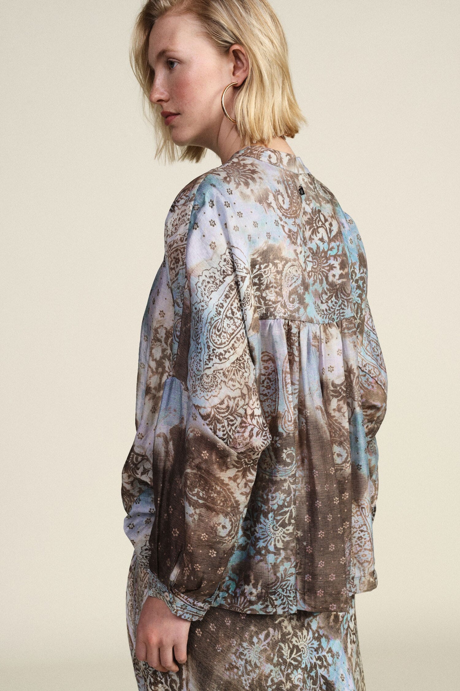 Chemisier Dixie à col rond et motif Paisley