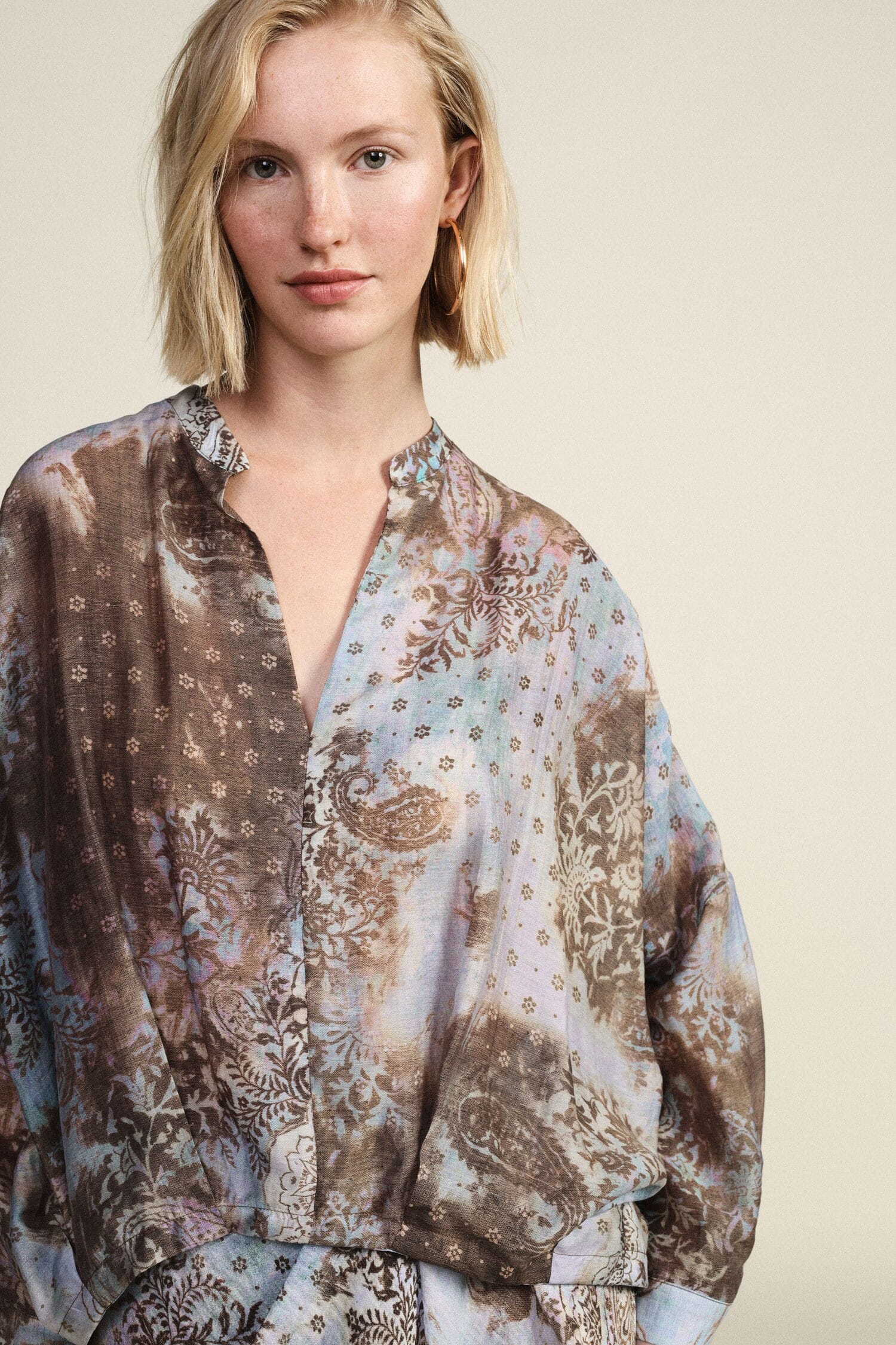 Chemisier Dixie à col rond et motif Paisley
