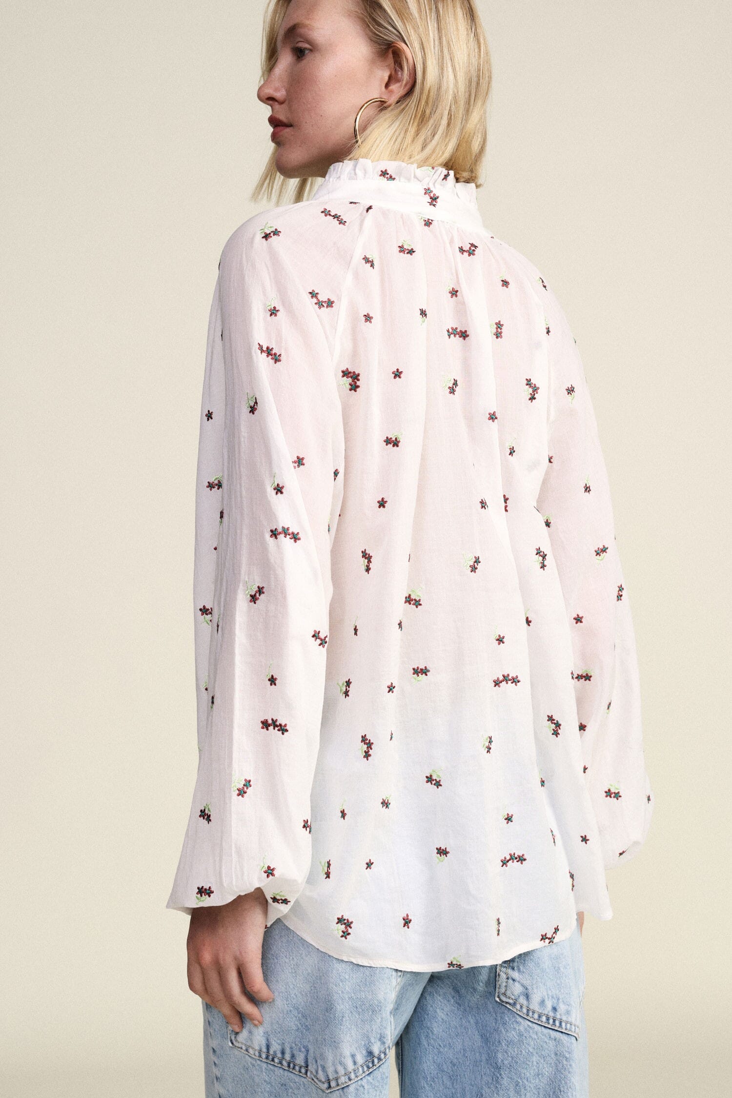 Chemise large à imprimé floral et manches longues Dixie