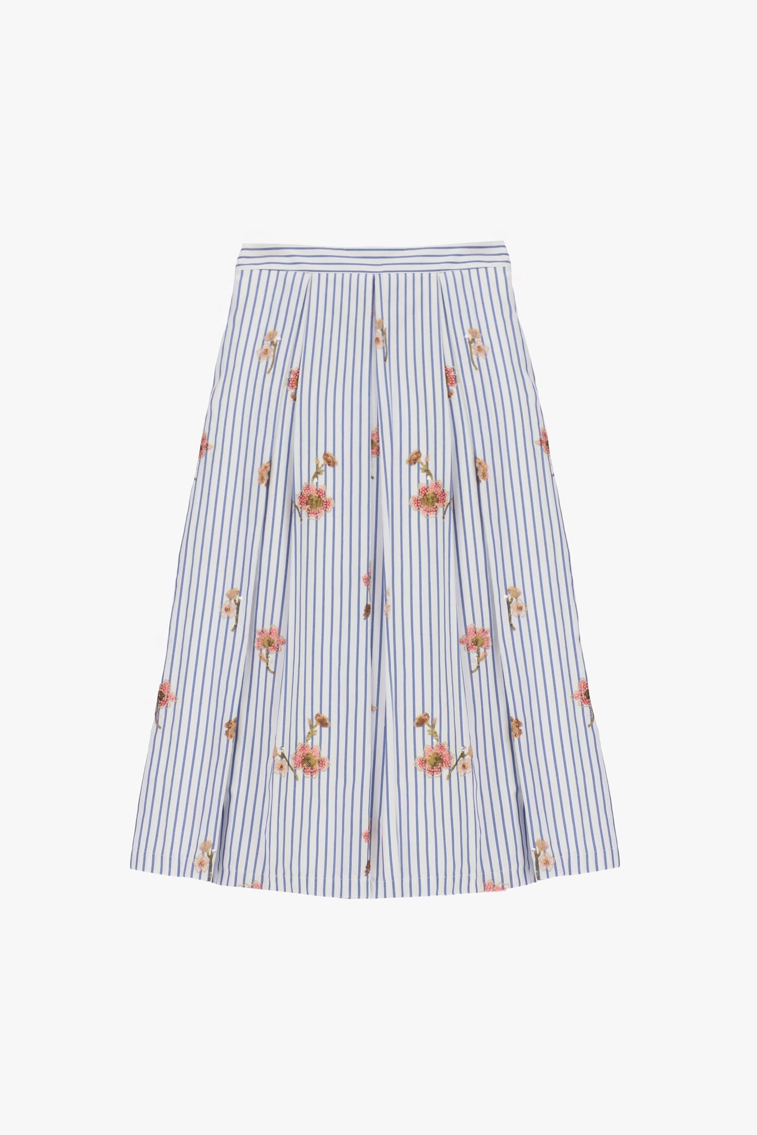 Dixie - Jupe plissée rayée à imprimé floral