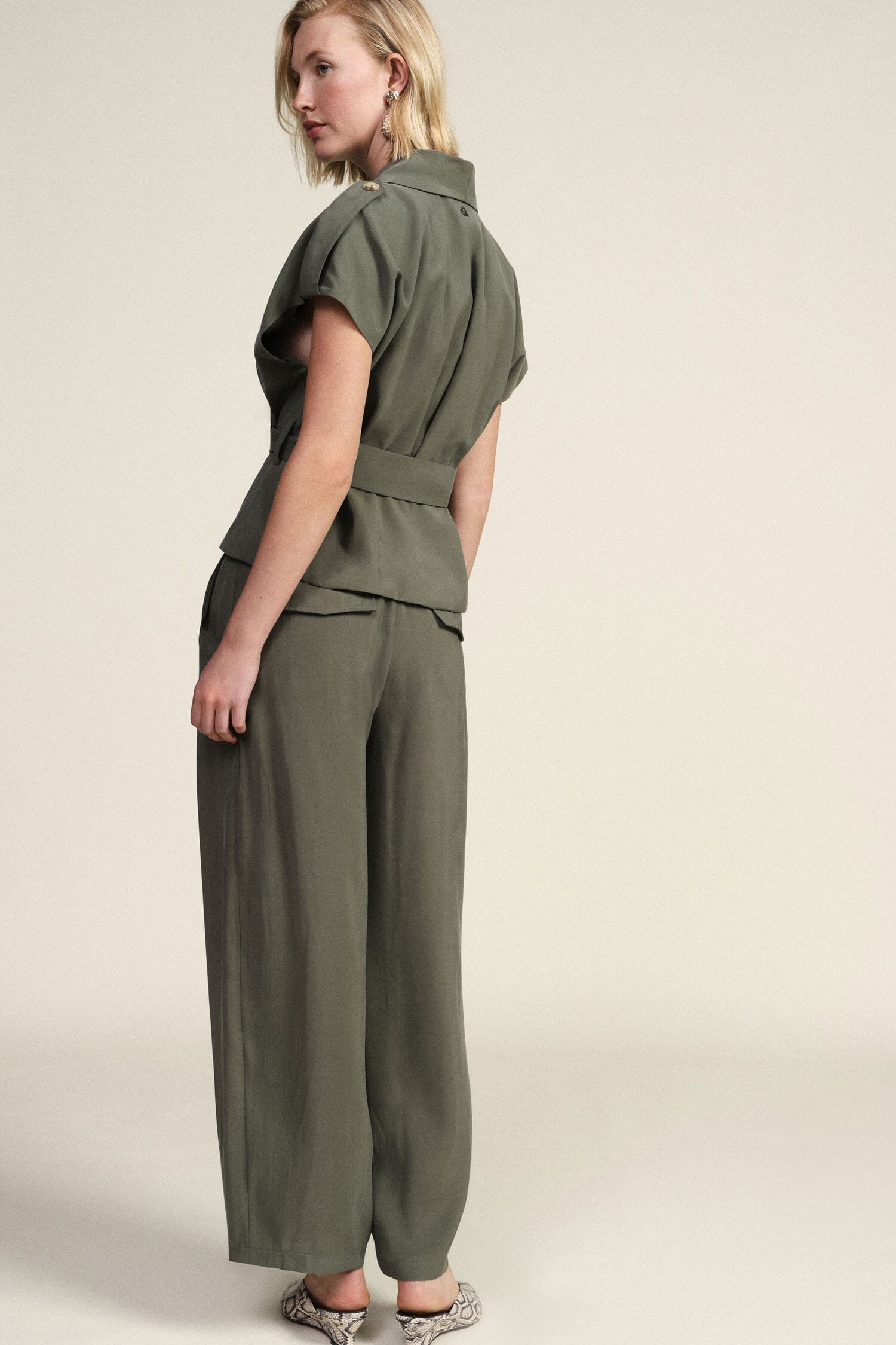 Pantaloni Palazzo Vita Alta Con Pinces Dixie