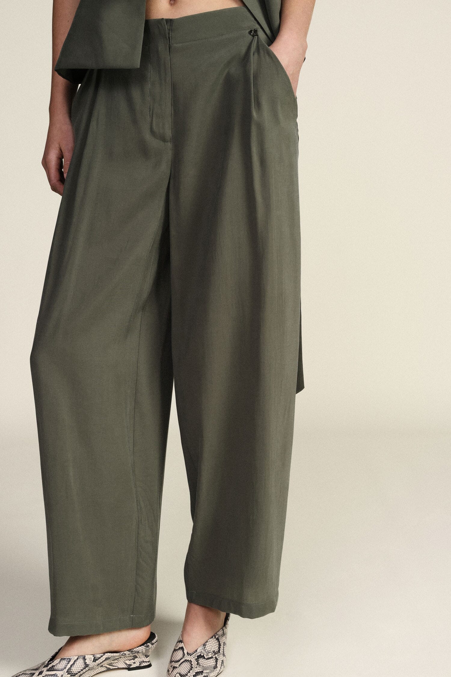 Pantaloni Palazzo Vita Alta Con Pinces Dixie