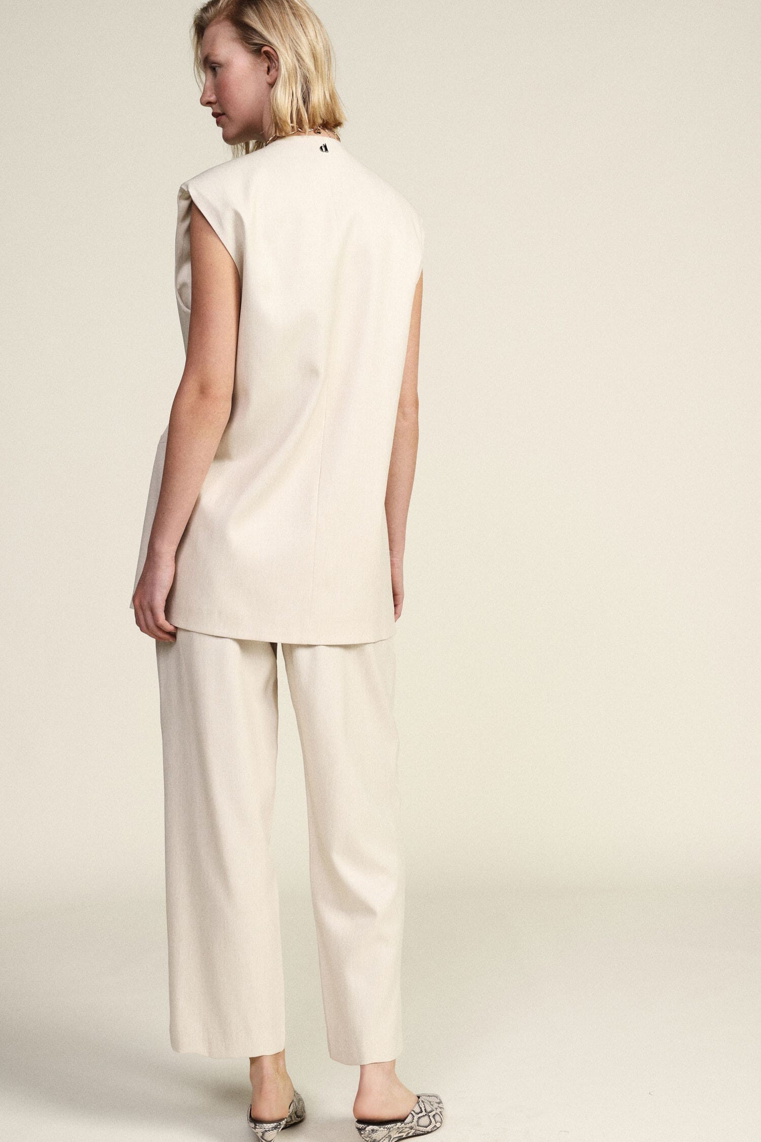 Pantaloni Palazzo Vita Alta Con Pinces Frontali Dixie