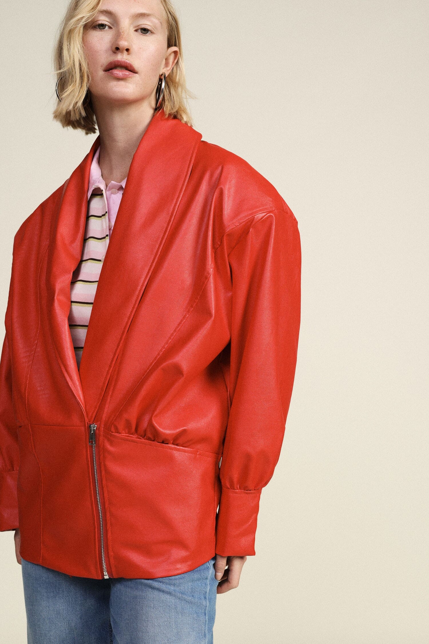 Giacca In Similpelle Con Maniche A Tre Quarti Dixie