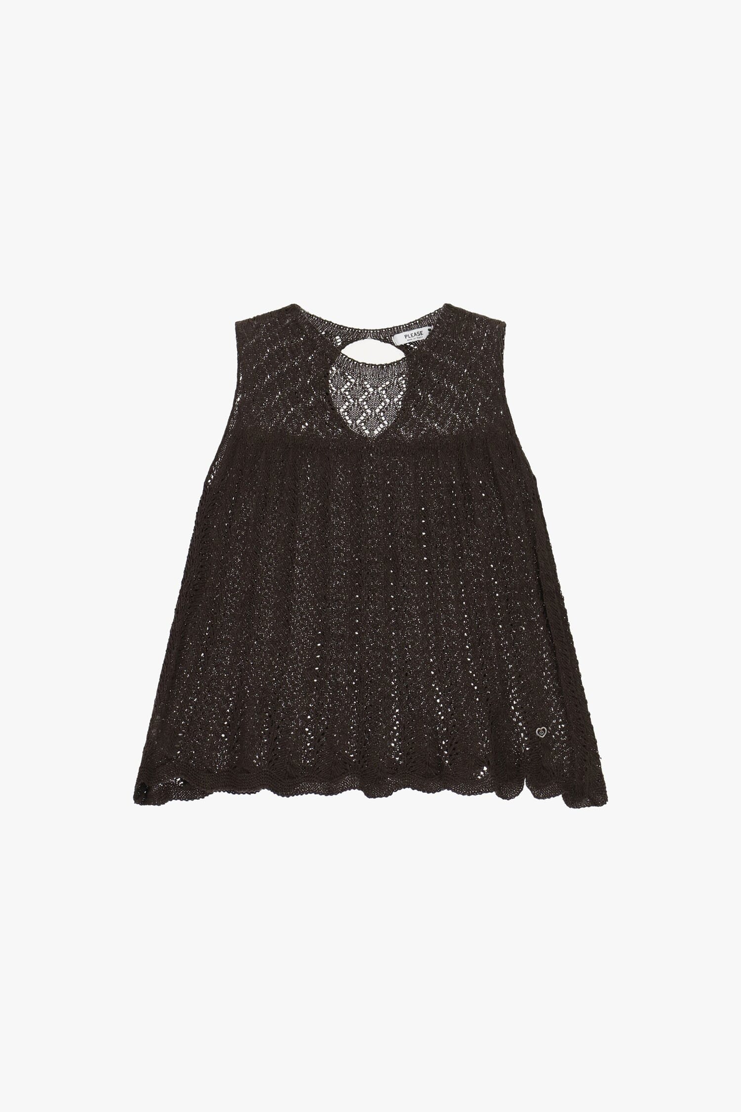 Top perforé sans manches avec détails de découpe Please