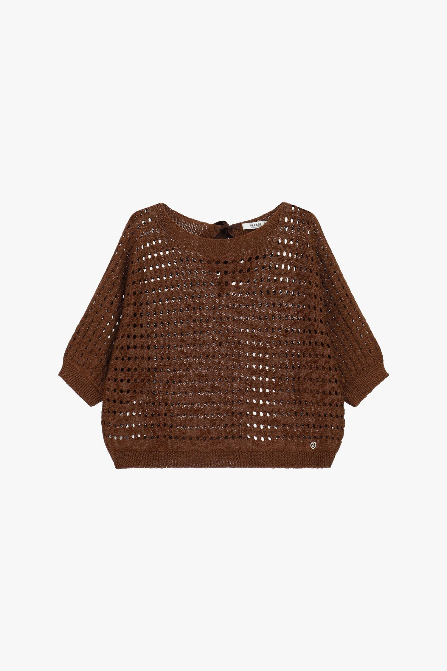 Top large ajouré avec manches courtes Please