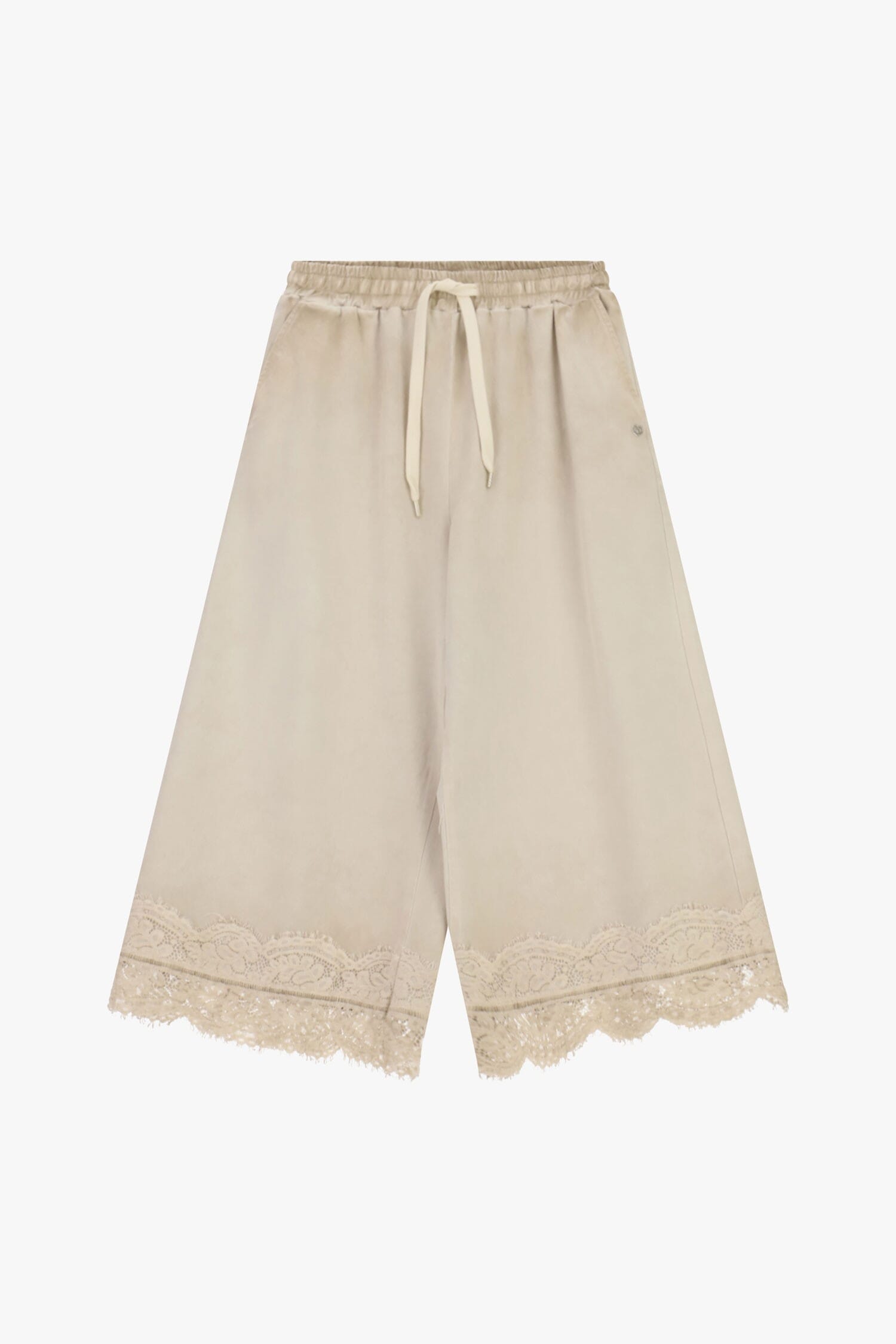 Pantalon palazzo avec bordures en dentelle Please