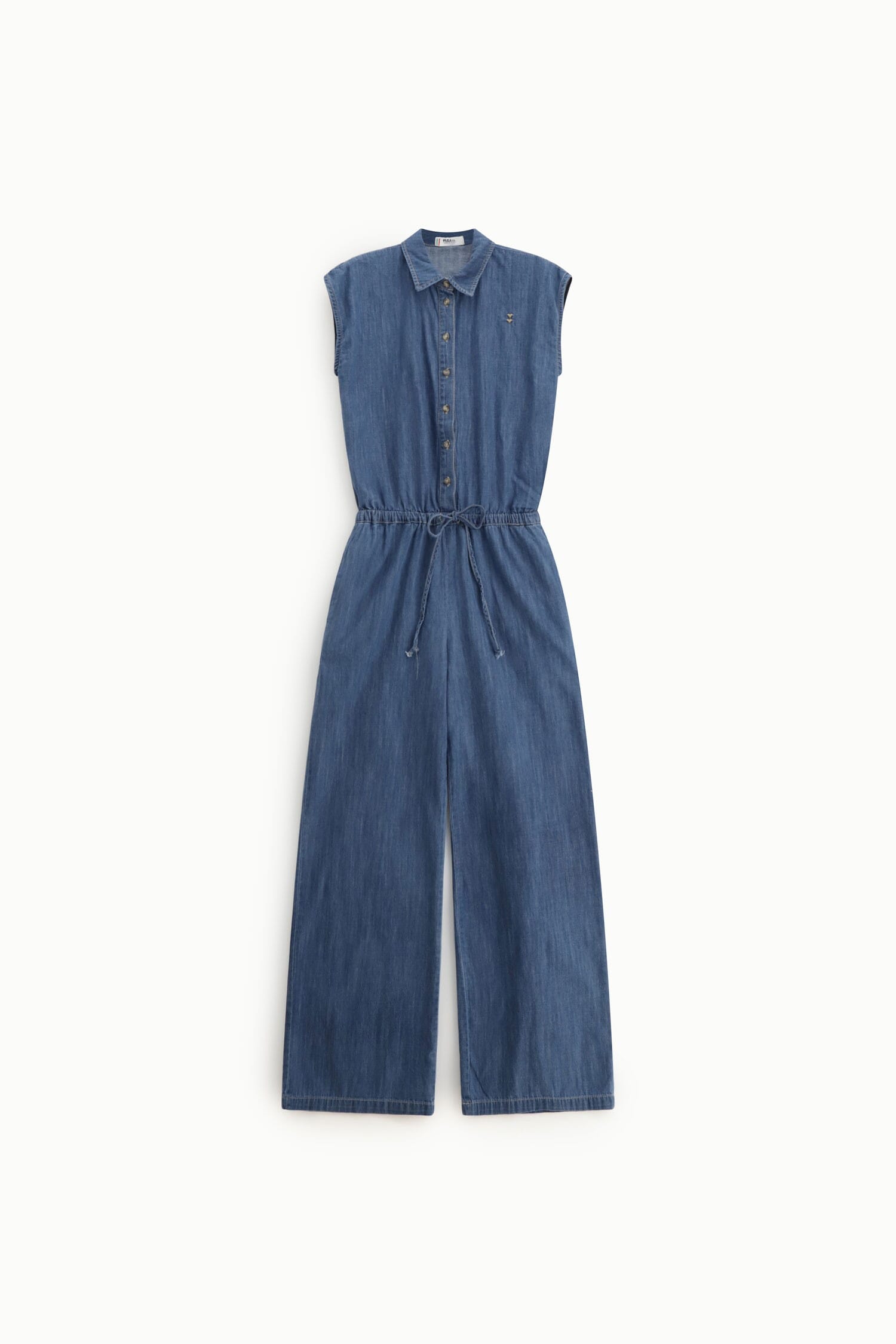 Long Jumpsuit With Drawstring And Front Buttons Please