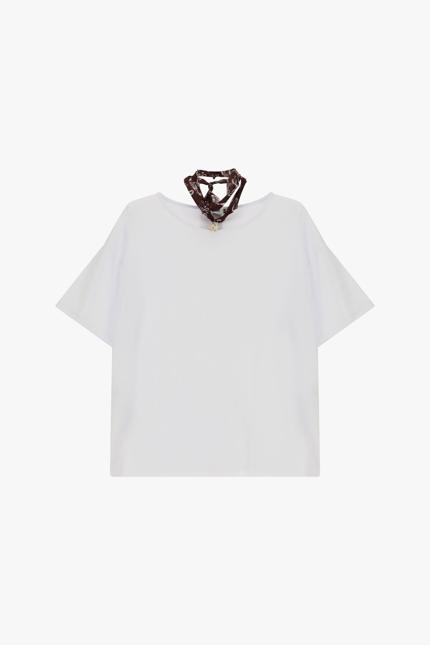 T-Shirt A Maniche Corte Con Dettagli Foulard Please