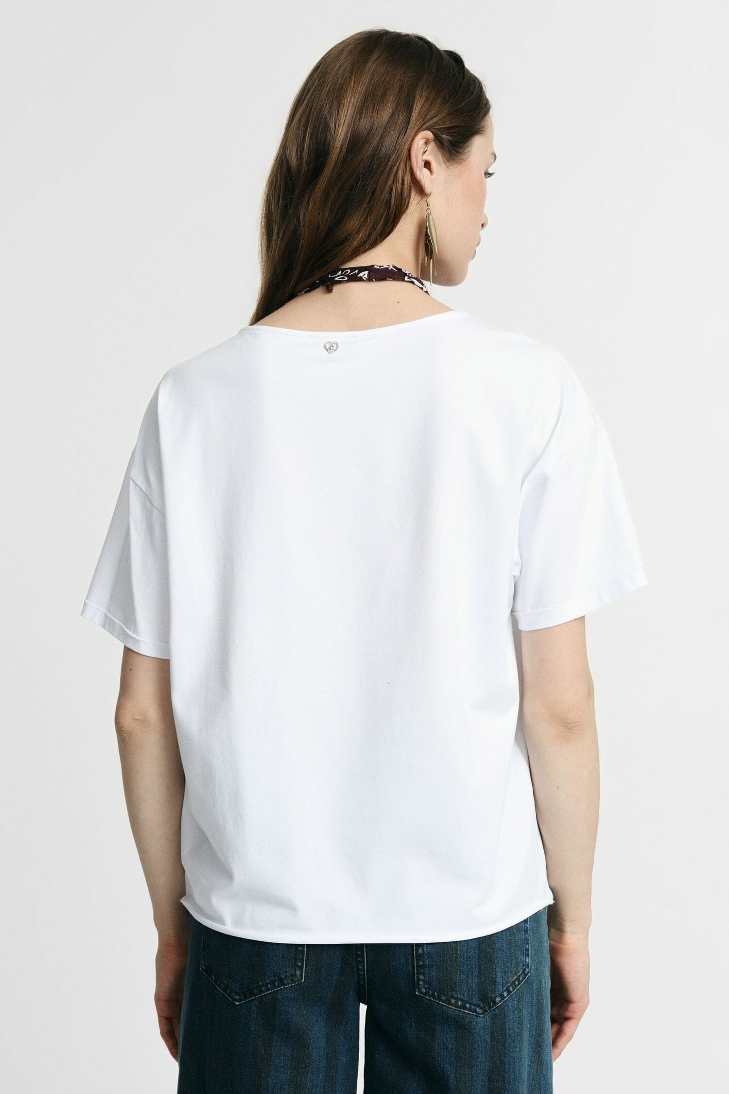 T-Shirt A Maniche Corte Con Dettagli Foulard Please