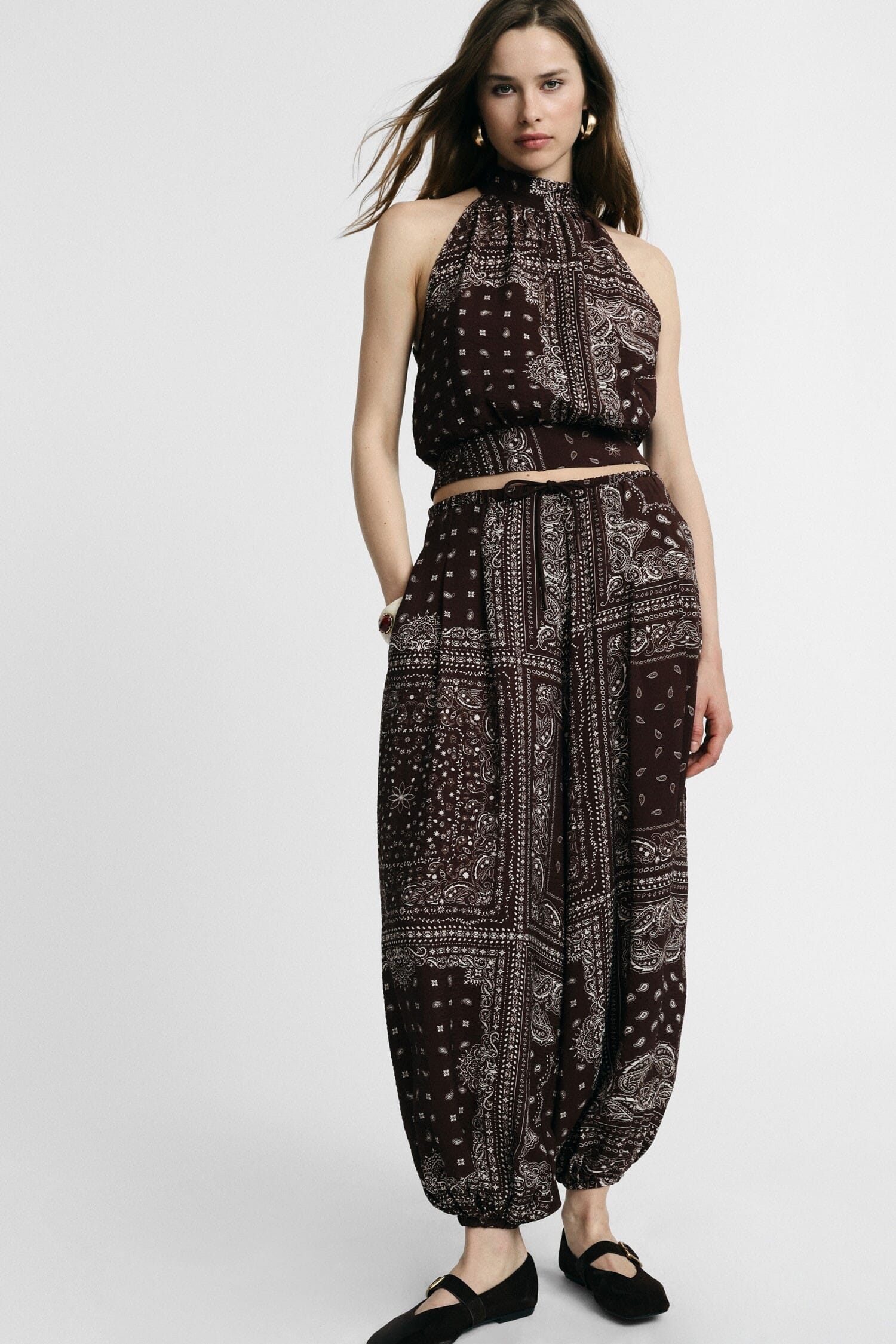 Trousers Palazzo Con Stampa Bandana E Fondo Elastico Please
