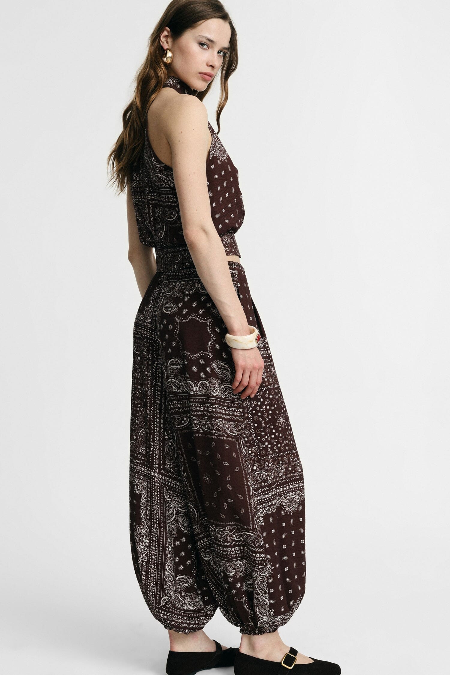 Trousers Palazzo Con Stampa Bandana E Fondo Elastico Please