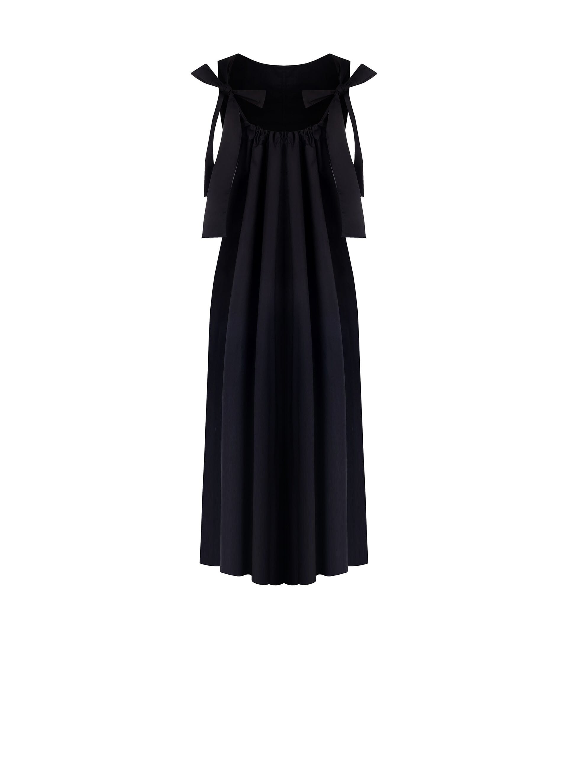 Midi Wide A-line Cotton A-line Dress With Bow At Back Rinascimento