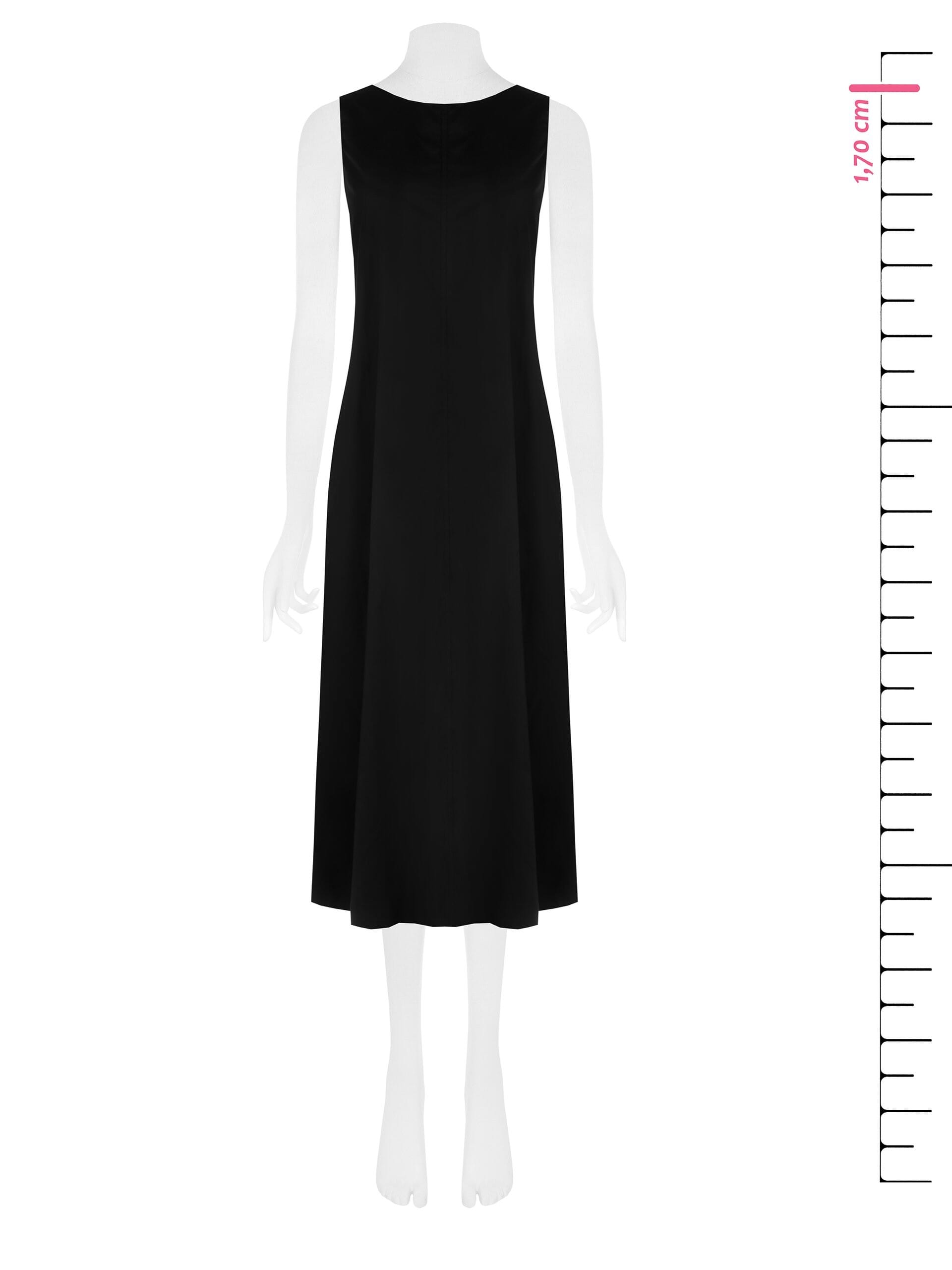 Midi Wide A-line Cotton A-line Dress With Bow At Back Rinascimento