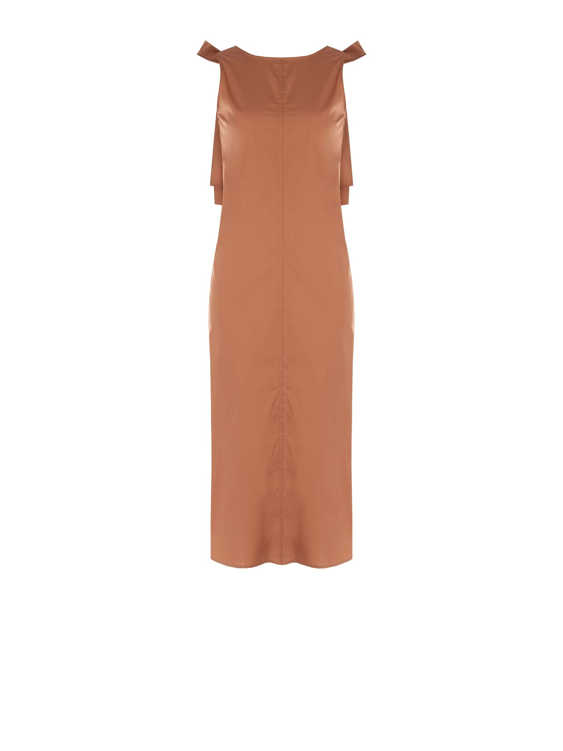 Midi Wide A-line Cotton A-line Dress With Bow At Back Rinascimento