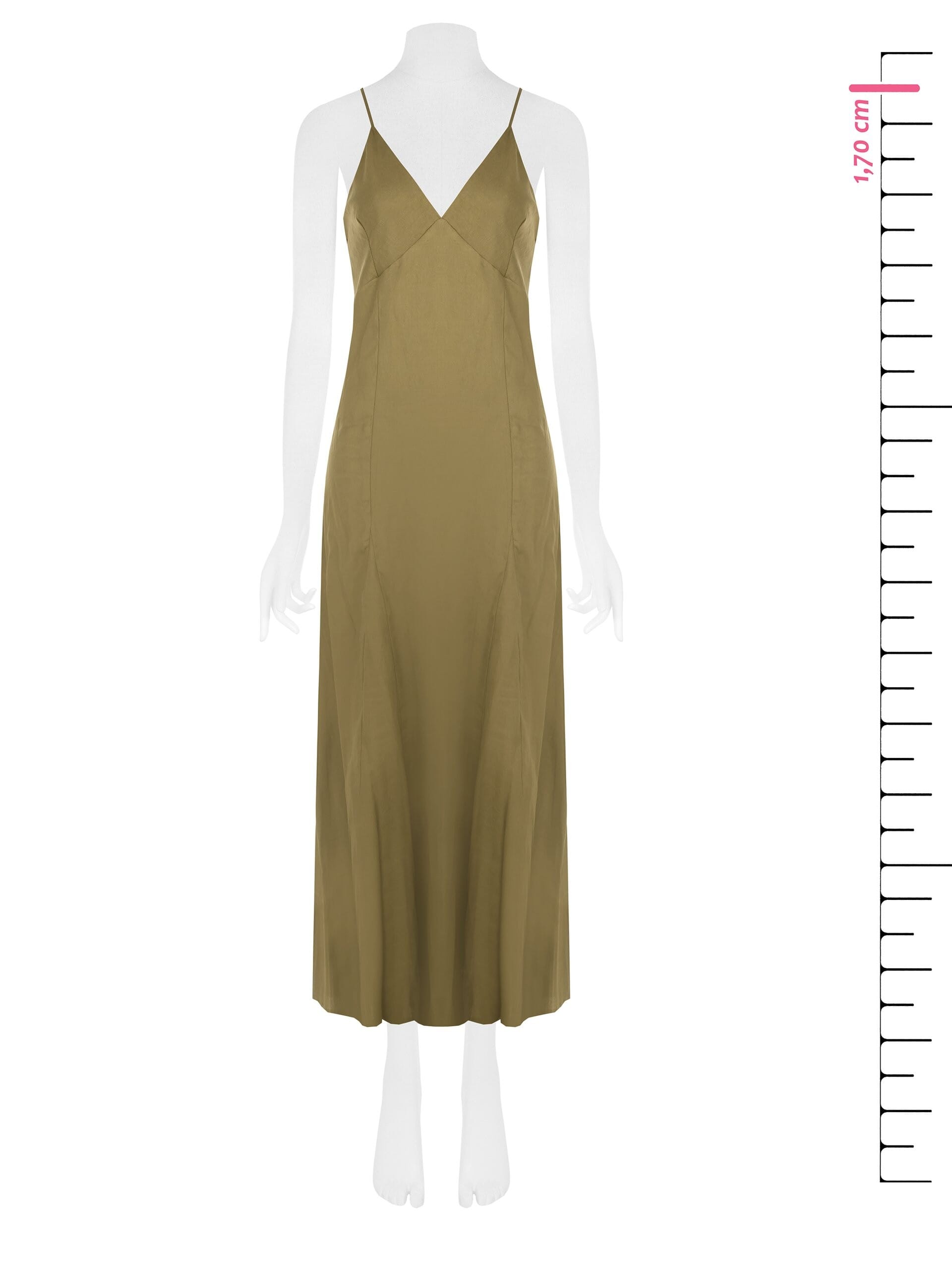 Mixed Viscose And Linen Maxi Dress With Thin Cross Back Straps Rinascimento