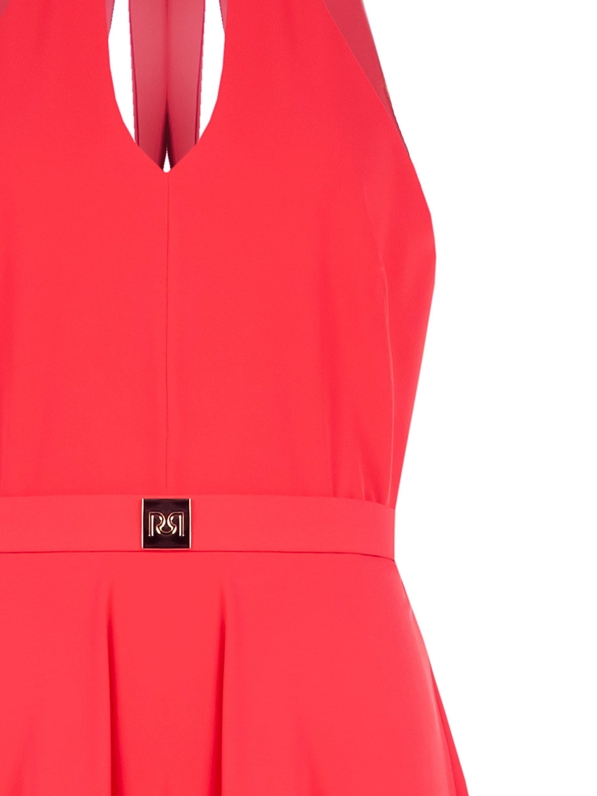 Fluid Fabric Midi Dress With Logo Belt Rr Rigid Rinascimento