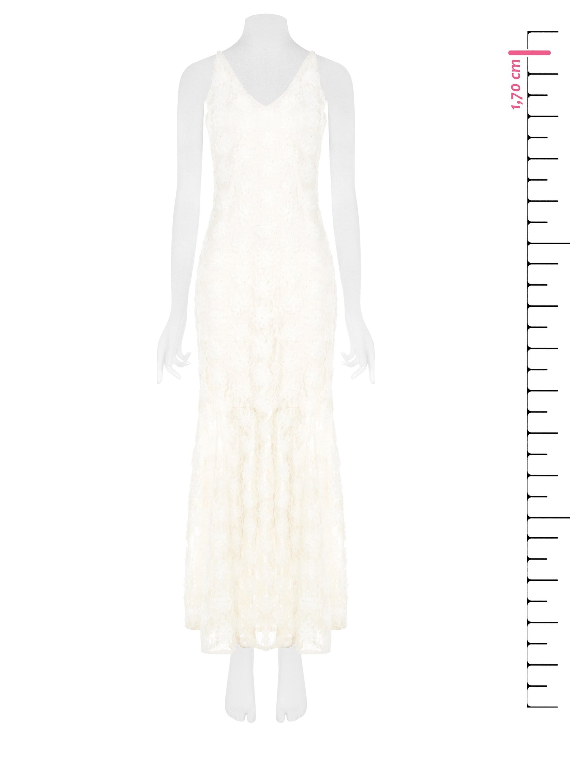 Rose Tulle Embroidered Mermaid Long Dress In Relief Rinascimento