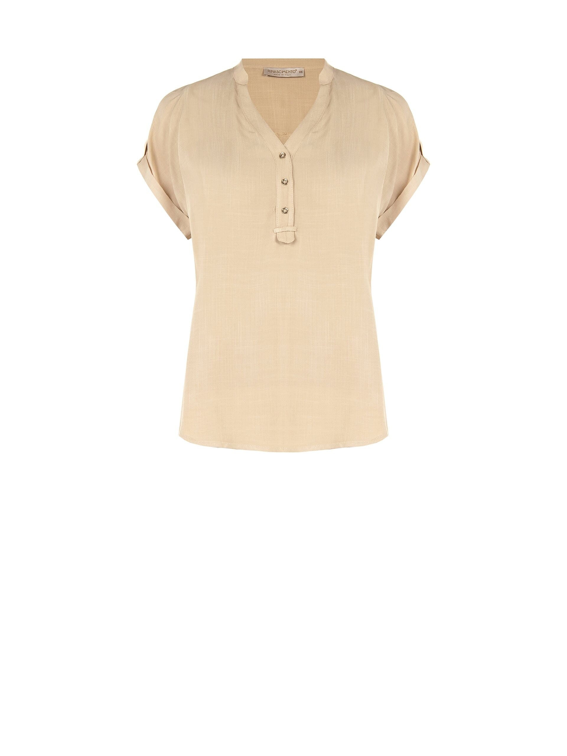 Rinascimento - Chemise ample en viscose à manches courtes et col en V