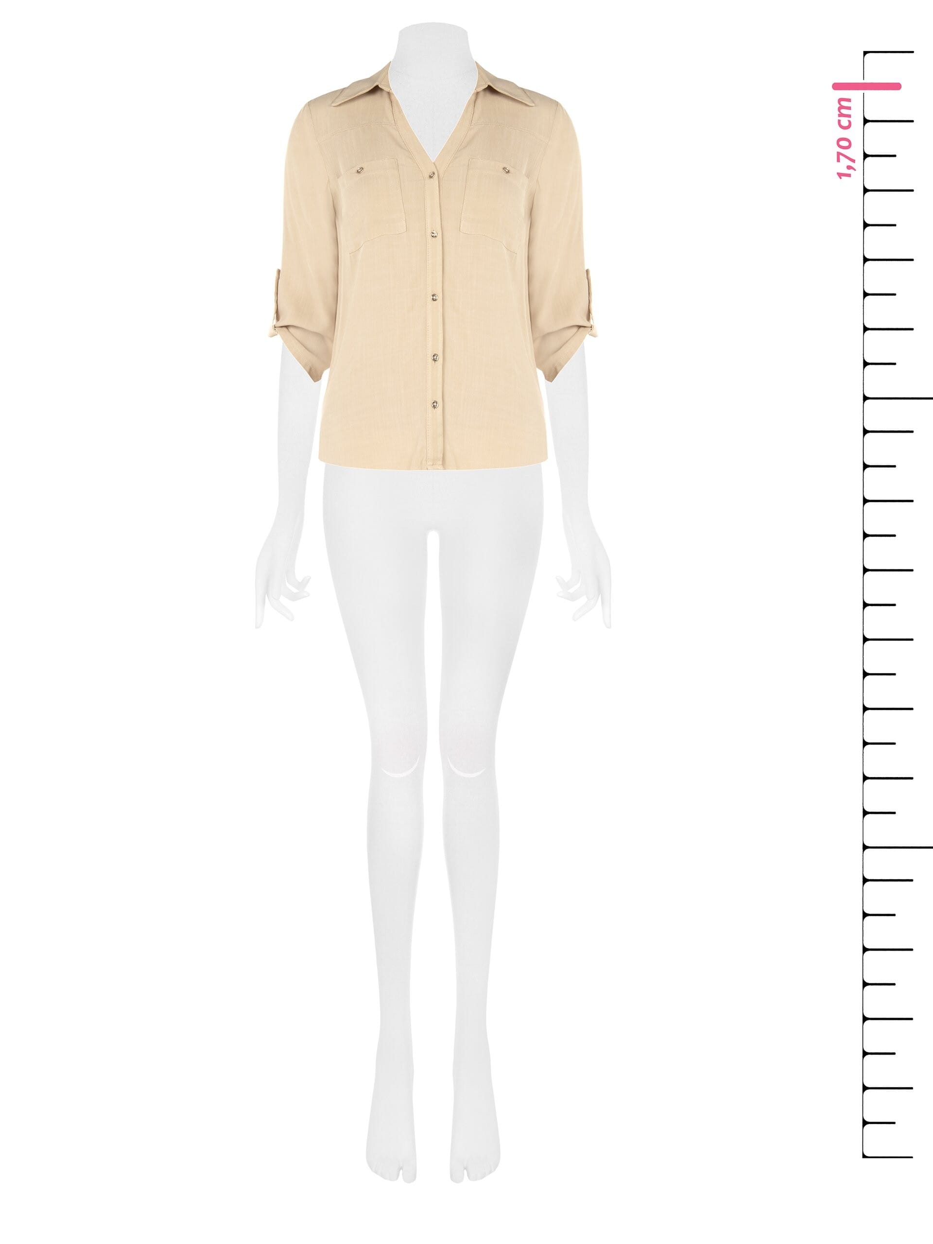 Chemise en viscose fluide avec col en V et poches Rinascimento