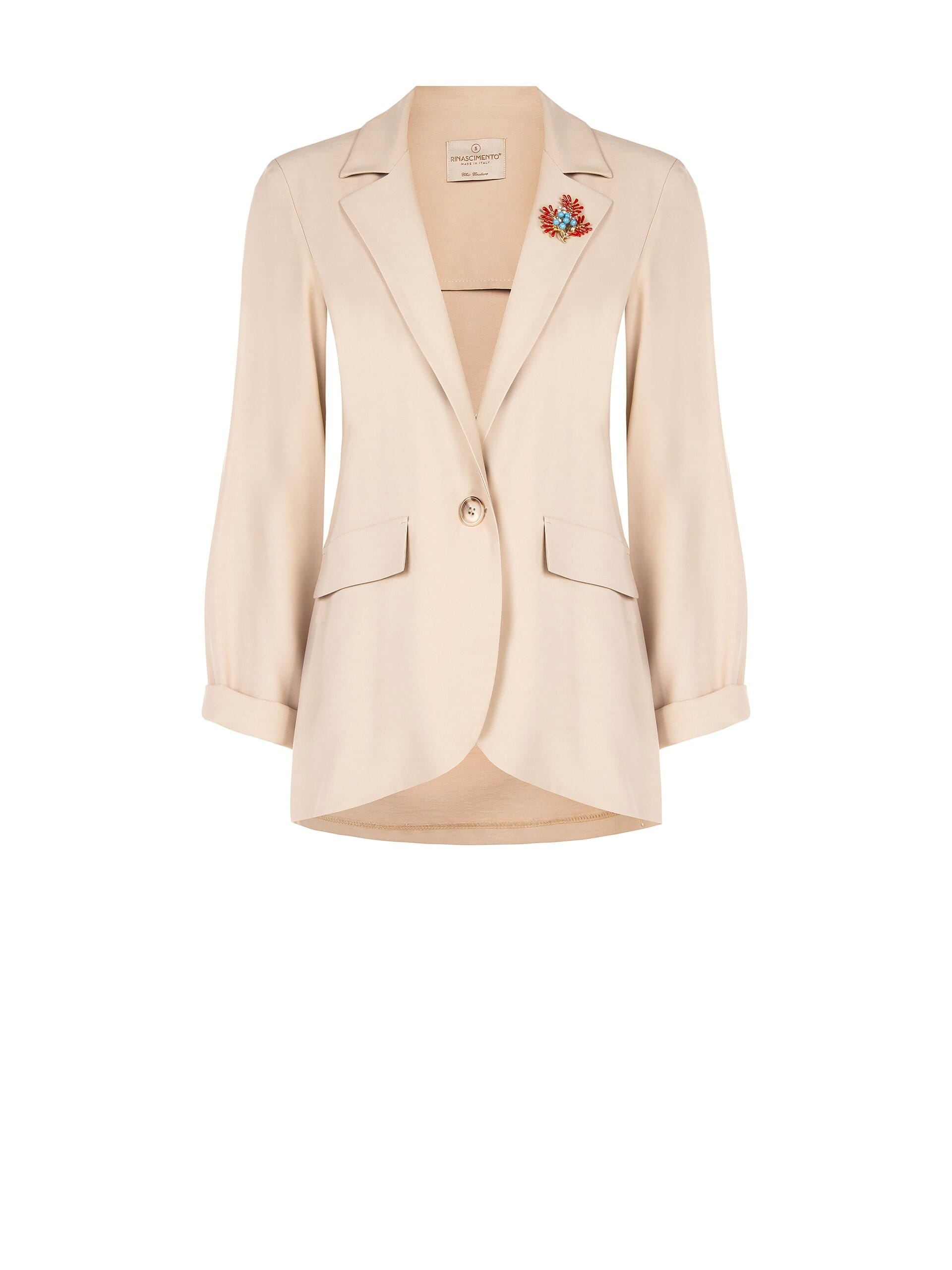 Veste blazer en viscose mélangée avec épingle sans bretelles en corail Rinascimento