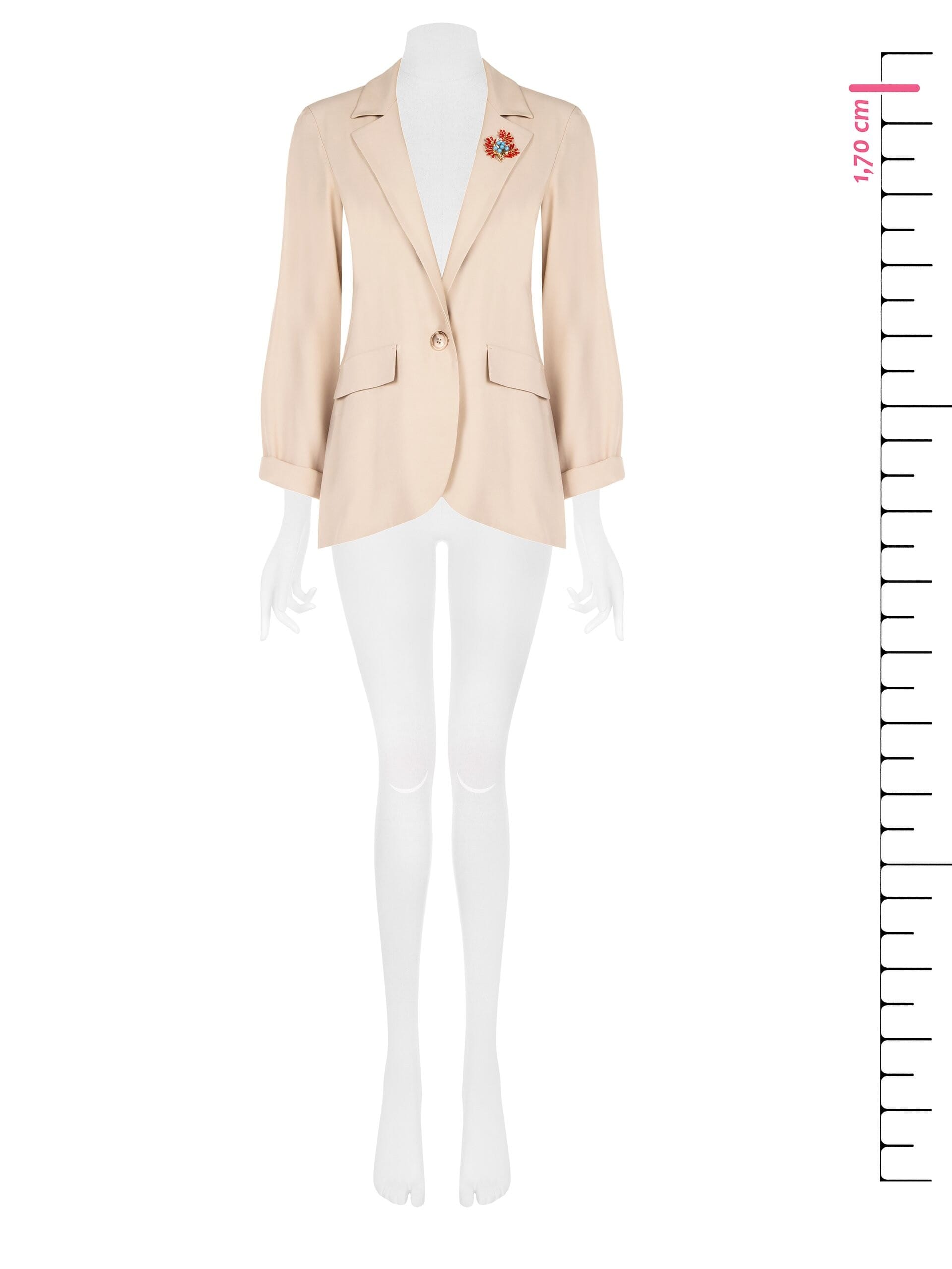 Veste blazer en viscose mélangée avec épingle sans bretelles en corail Rinascimento