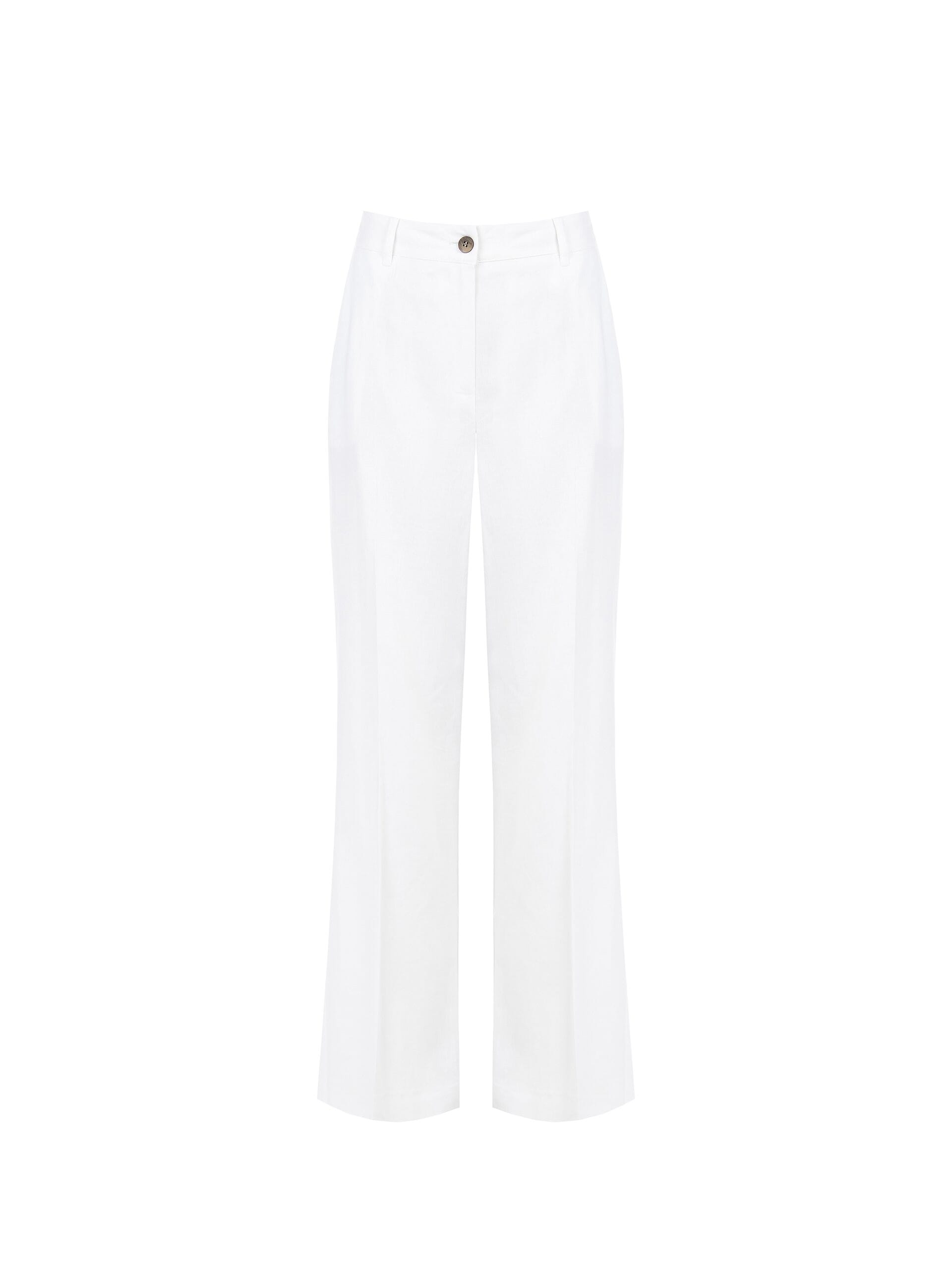 Pantalon droit en lin et viscose mélangés avec poches et élastique au dos Rinascimento