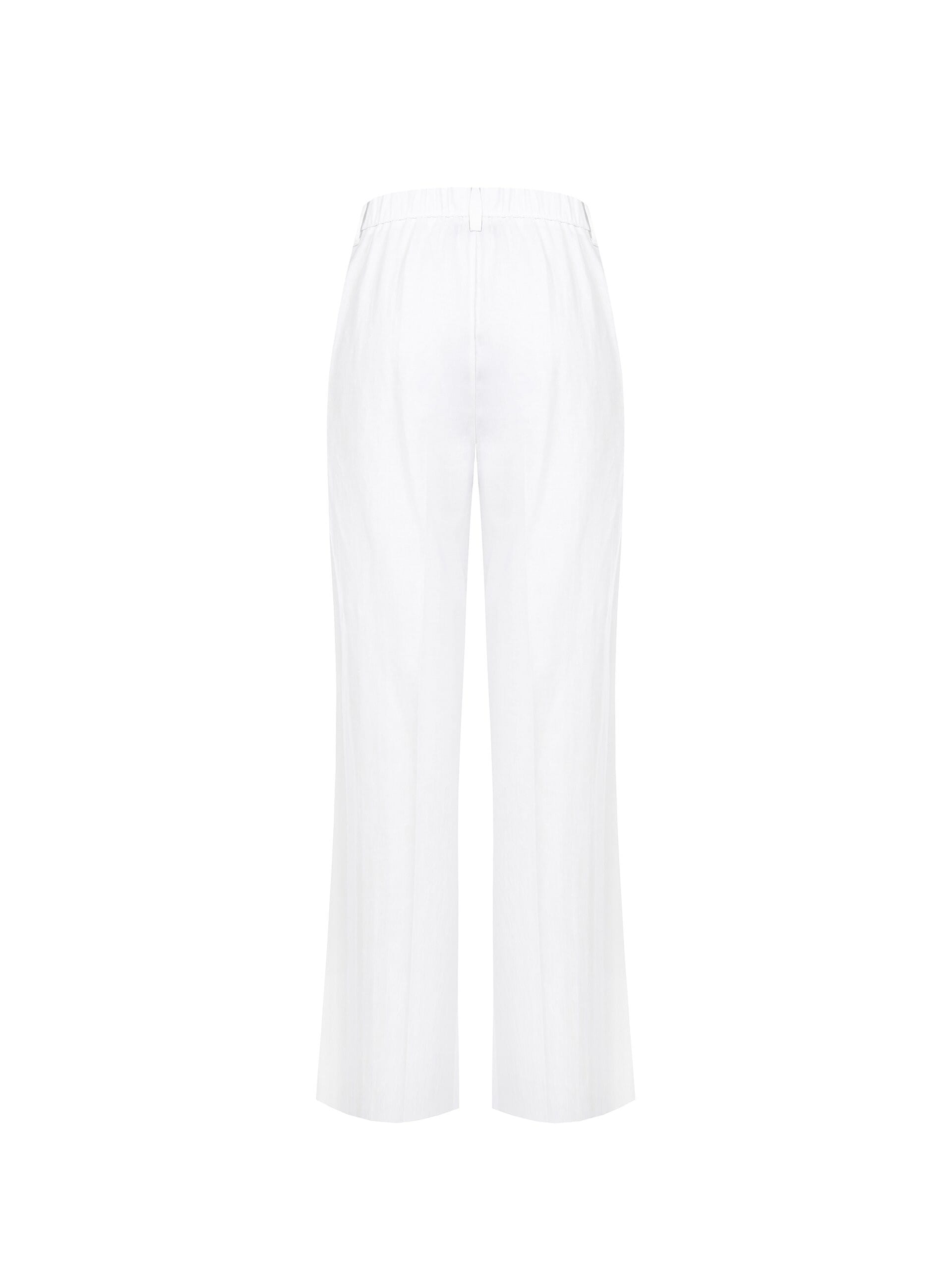 Pantalon droit en lin et viscose mélangés avec poches et élastique au dos Rinascimento