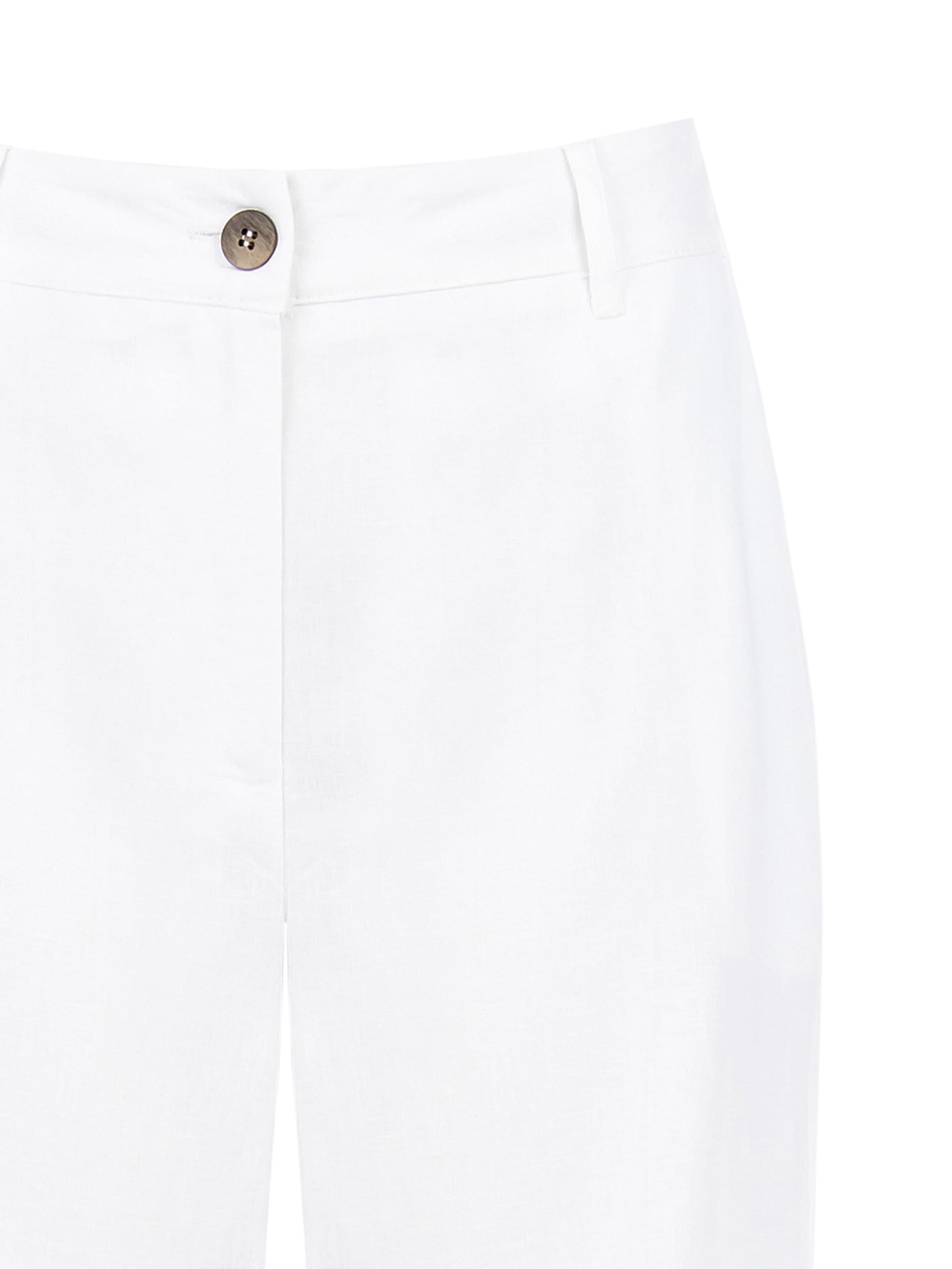 Pantalon droit en lin et viscose mélangés avec poches et élastique au dos Rinascimento