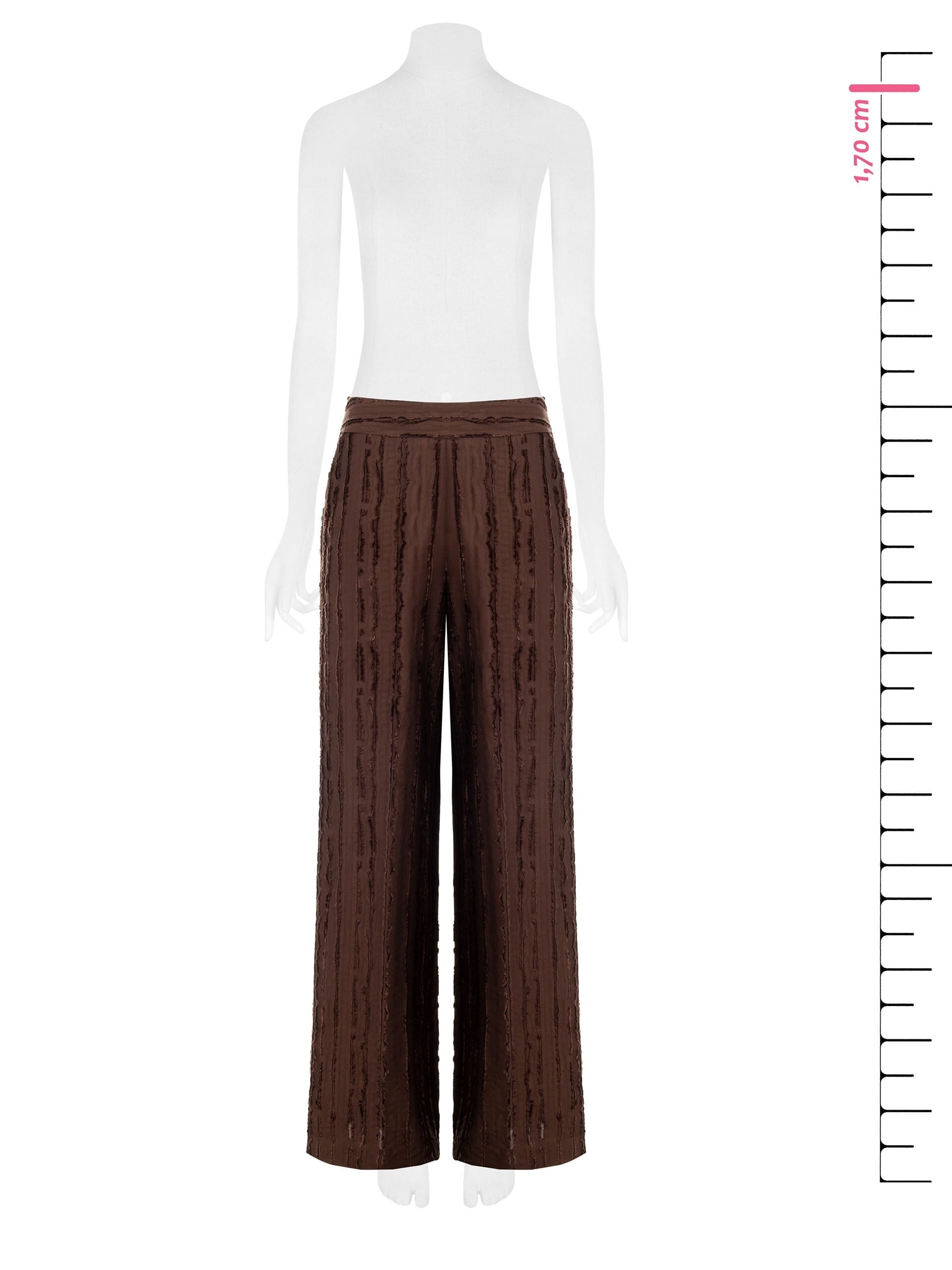 Pantalon de palais en viscose mélangée, rayé et effiloché, avec poches Rinascimento
