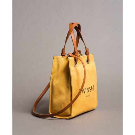 Shopper Bag Small In Canvas With Logo Twinset