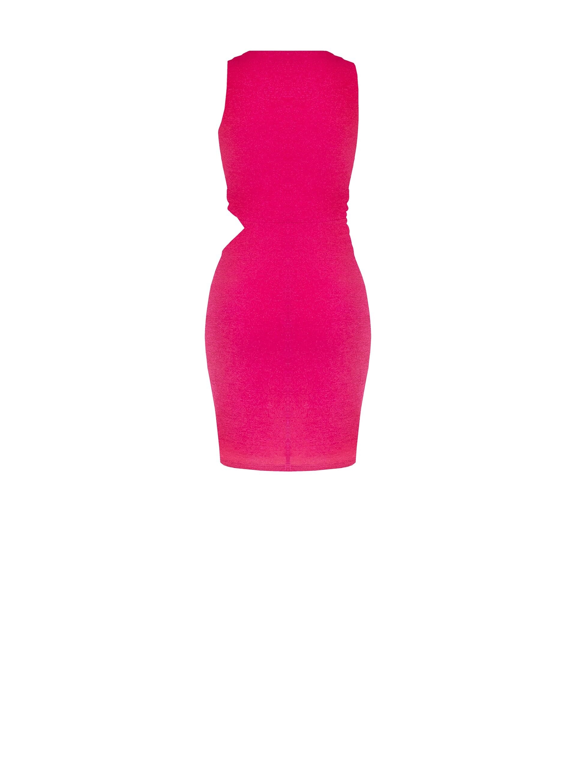 Curled Lurex Short Dress With Cut-Out On Hip Rinascimento
