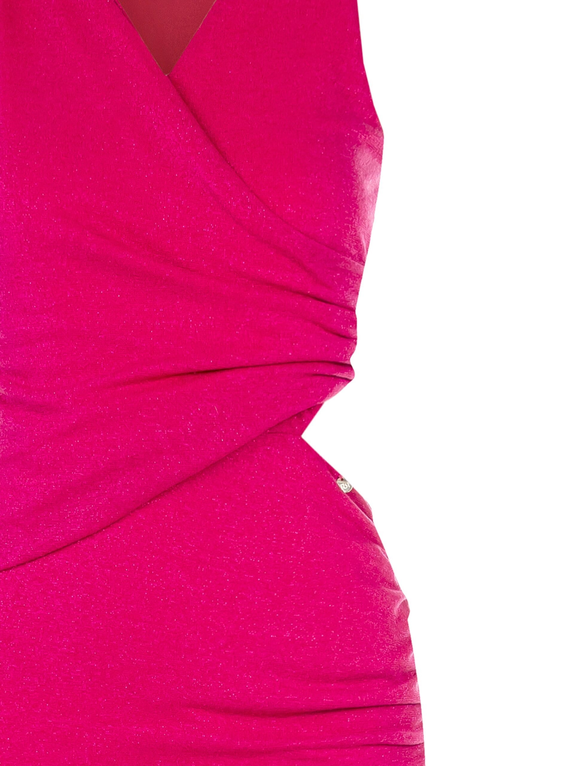 Curled Lurex Short Dress With Cut-Out On Hip Rinascimento