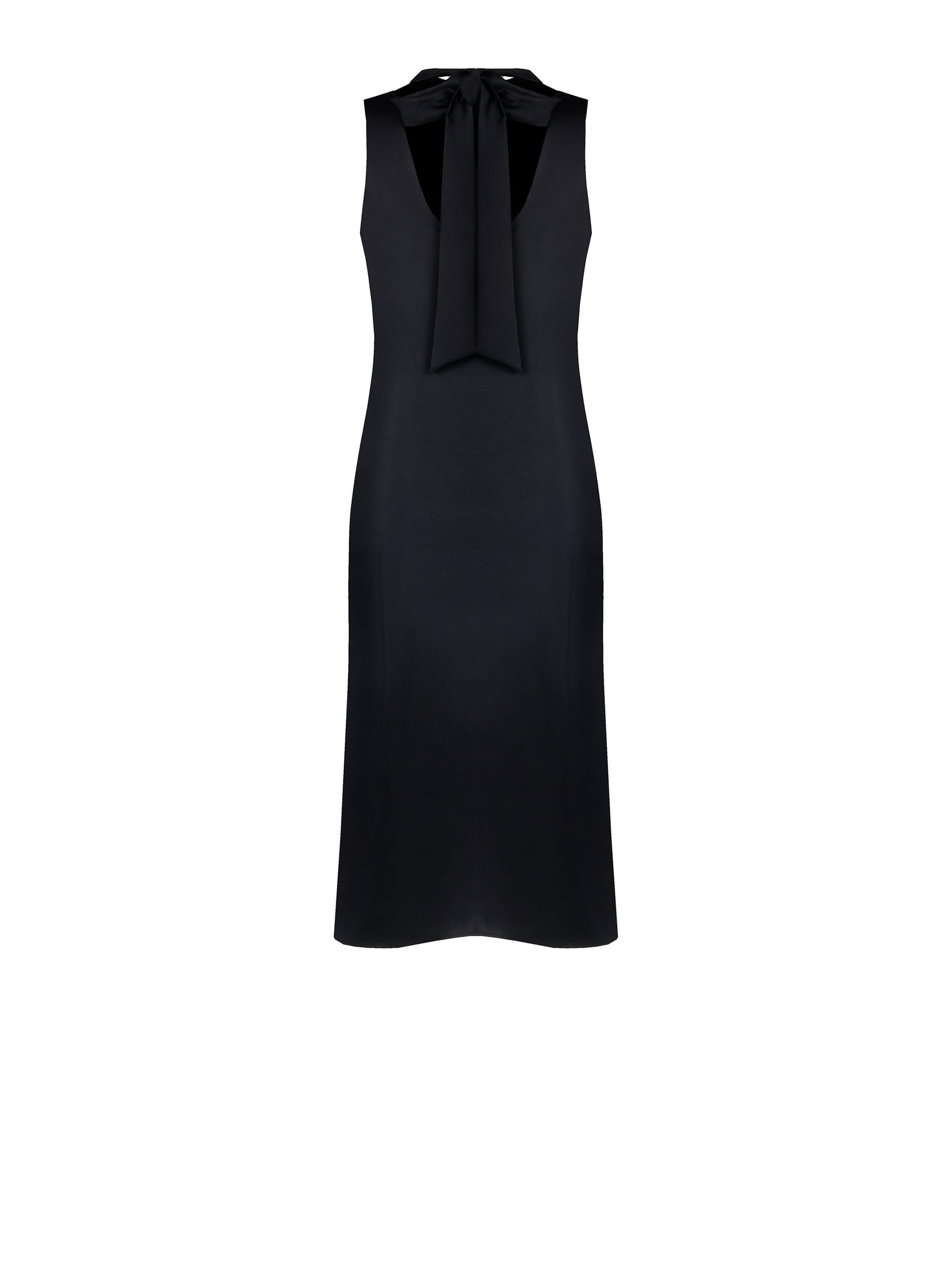 Midi Satin A-Line Satin A-line Dress With Bow At Back Rinascimento